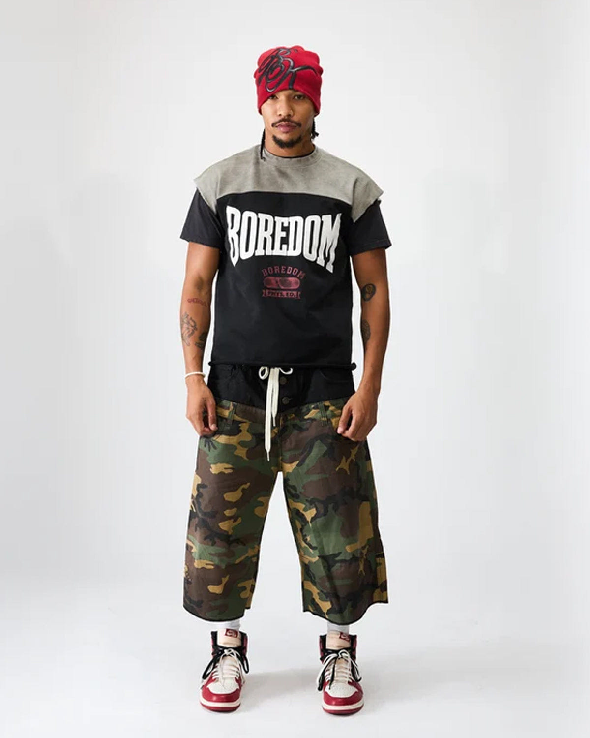 Boredom Kills Boxer Cut Off T-Shirt Grey/Black