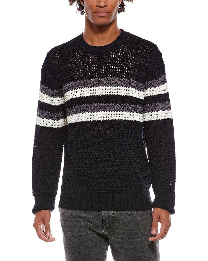CROCHET Vince Crafted Crochet Chest Stripe Shirt