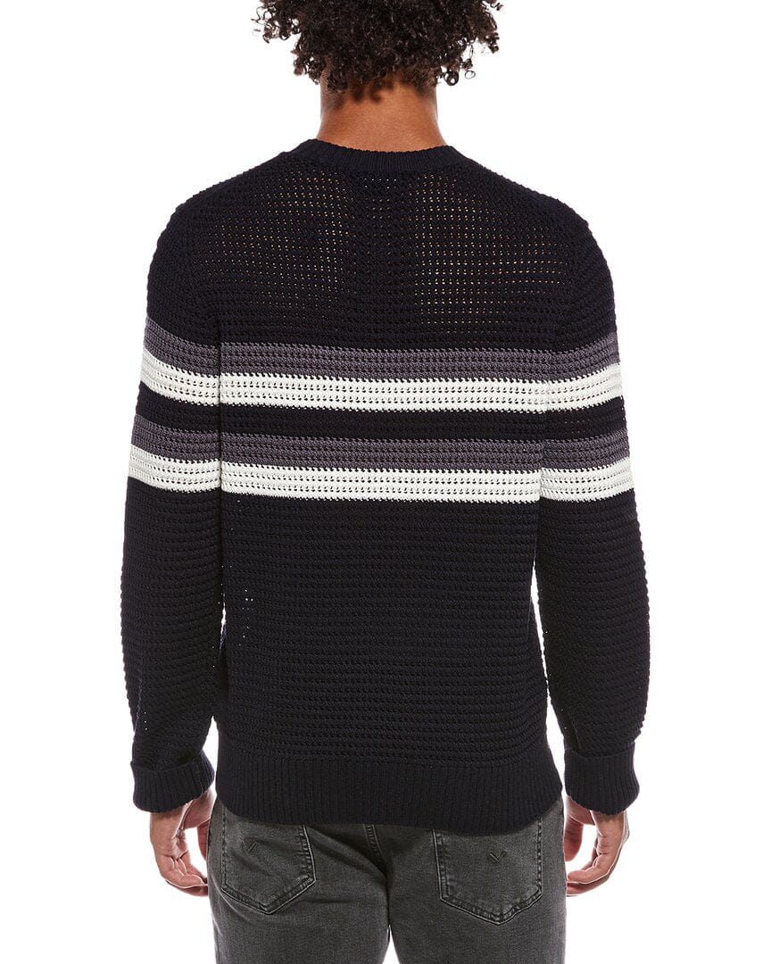CROCHET Vince Crafted Crochet Chest Stripe Shirt