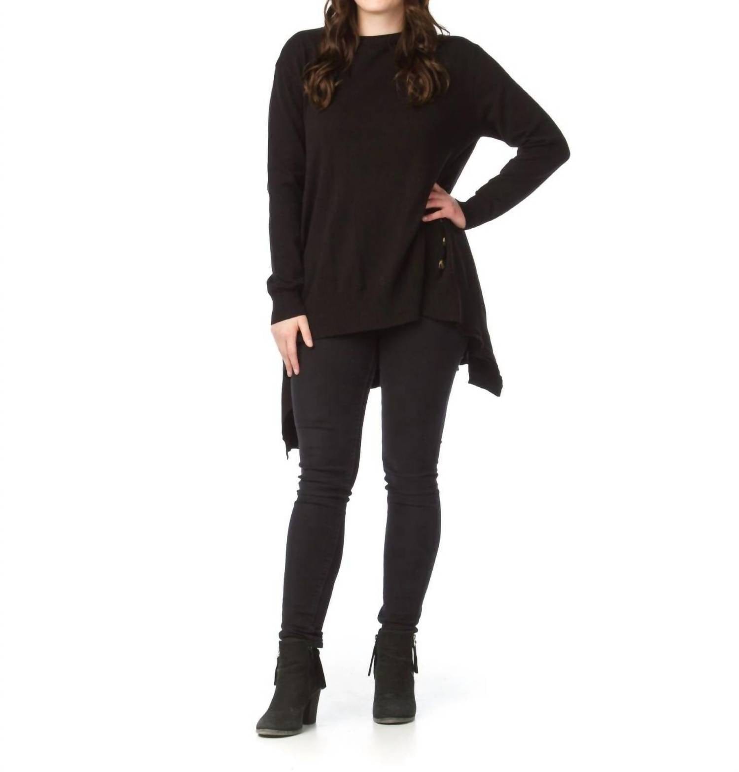 LINE Stretchy Oversized A - Line Tunic With Back Detail In Black