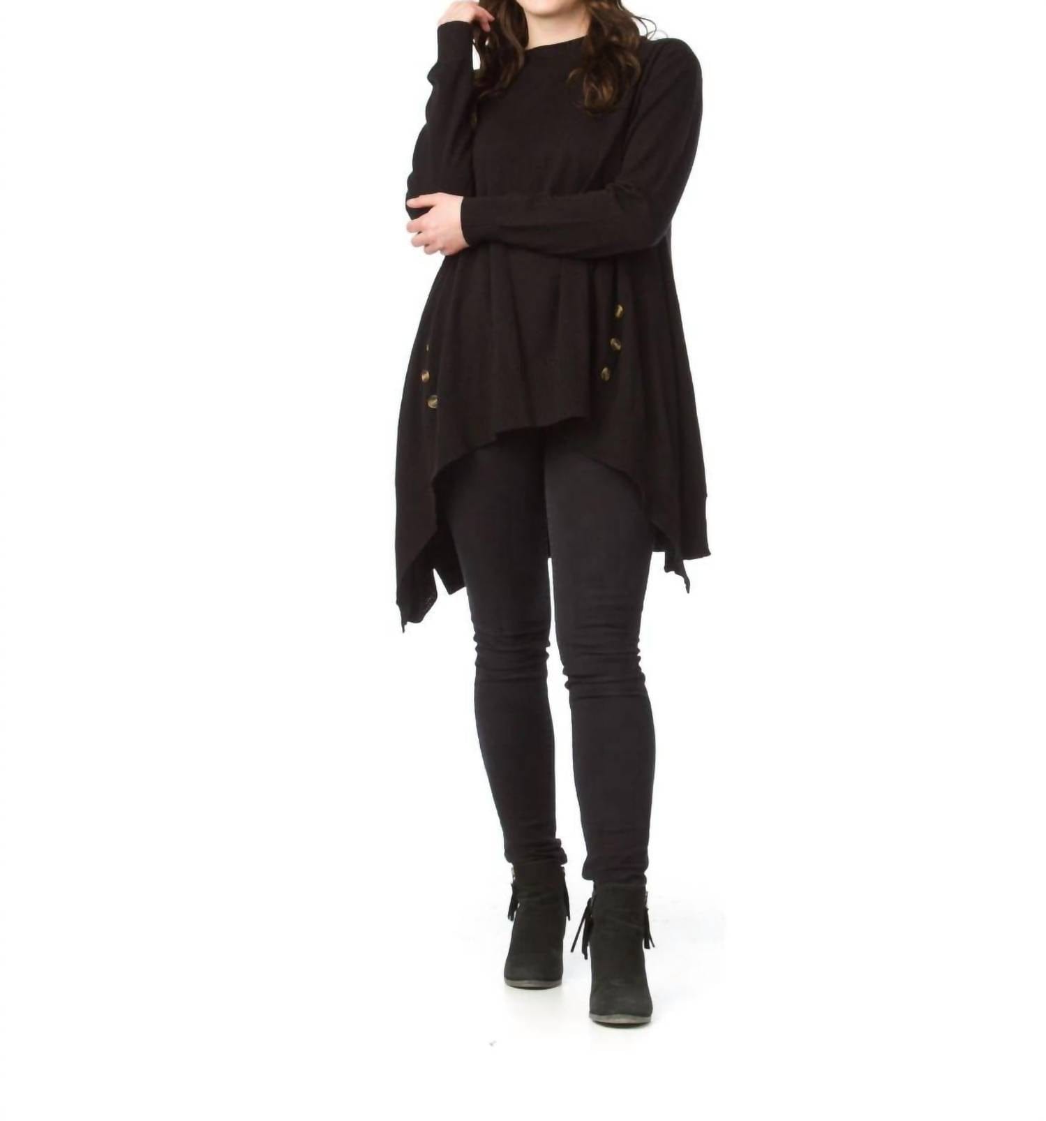 LINE Stretchy Oversized A - Line Tunic With Back Detail In Black