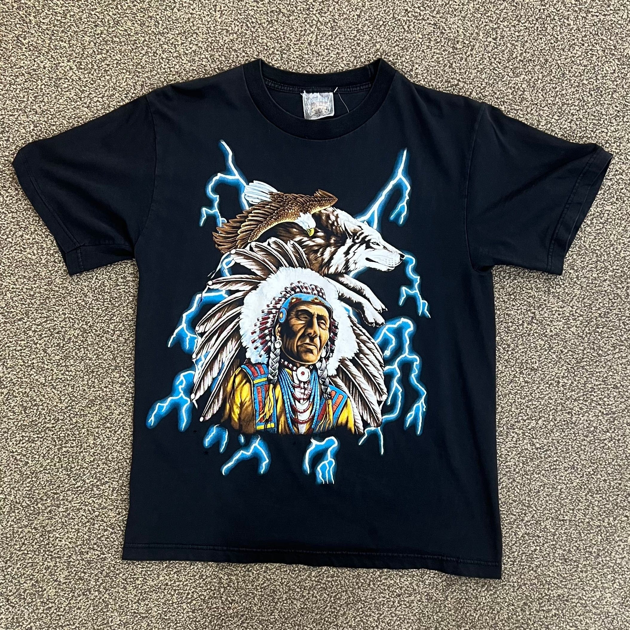 Vintage US Thunder Chief Eagle Wolf T-Shirt