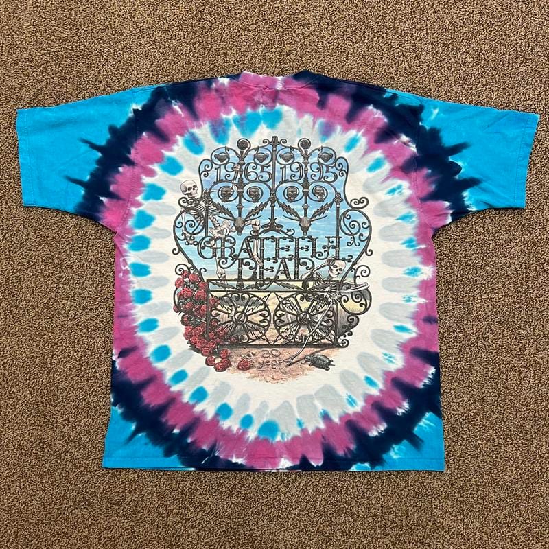 Vintage 1995 Liquid Blue Grateful Dead 30 Years Tie Dye T-Shirt