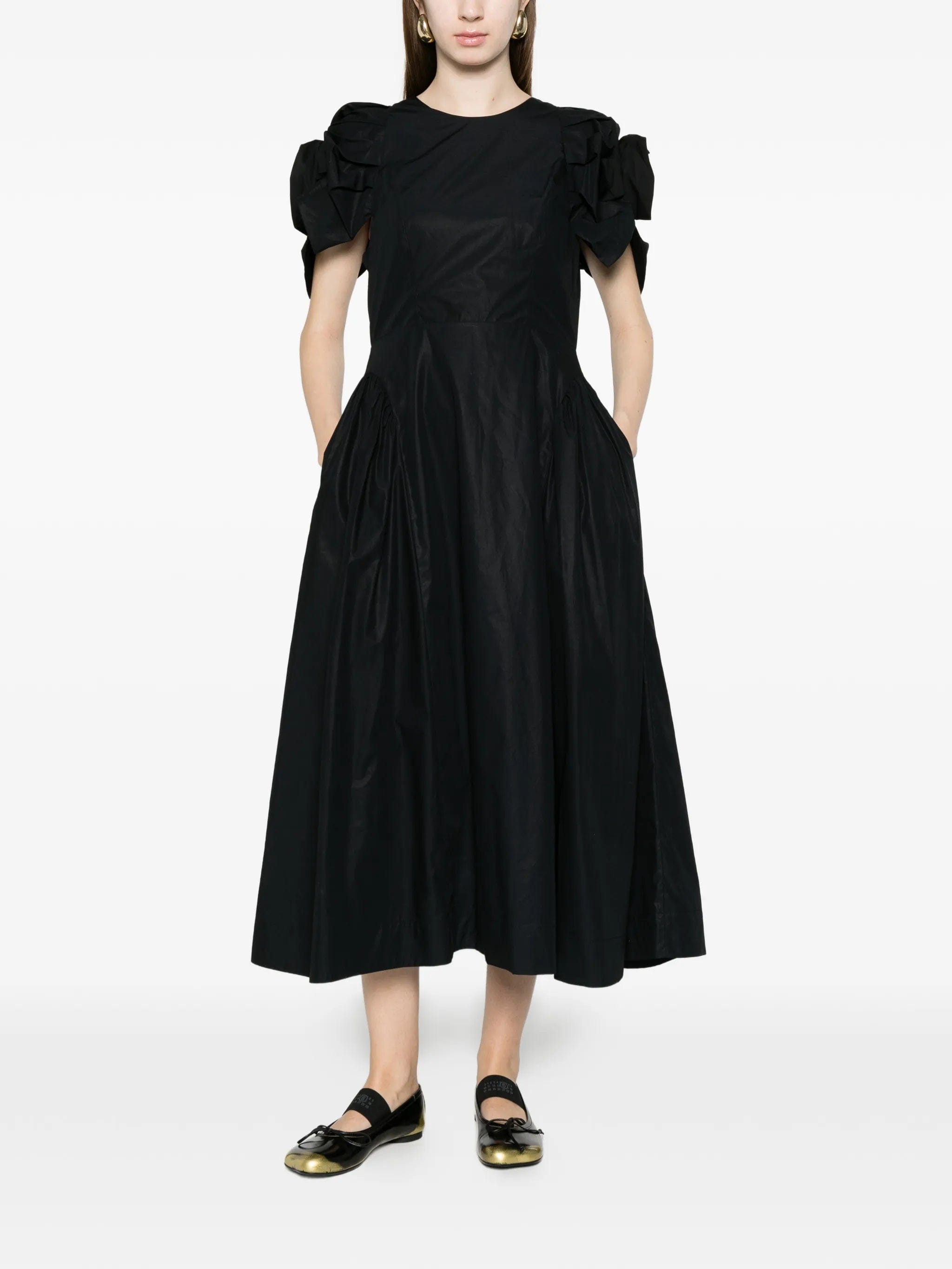 Simone Rocha rose puff - sleeve midi dress