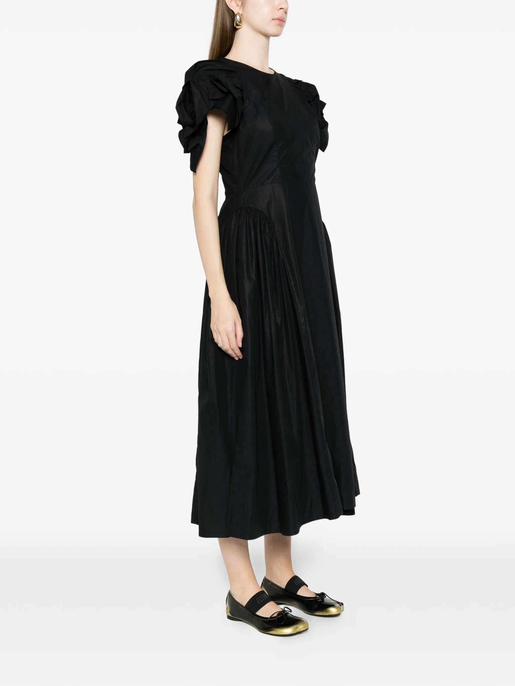 Simone Rocha rose puff - sleeve midi dress