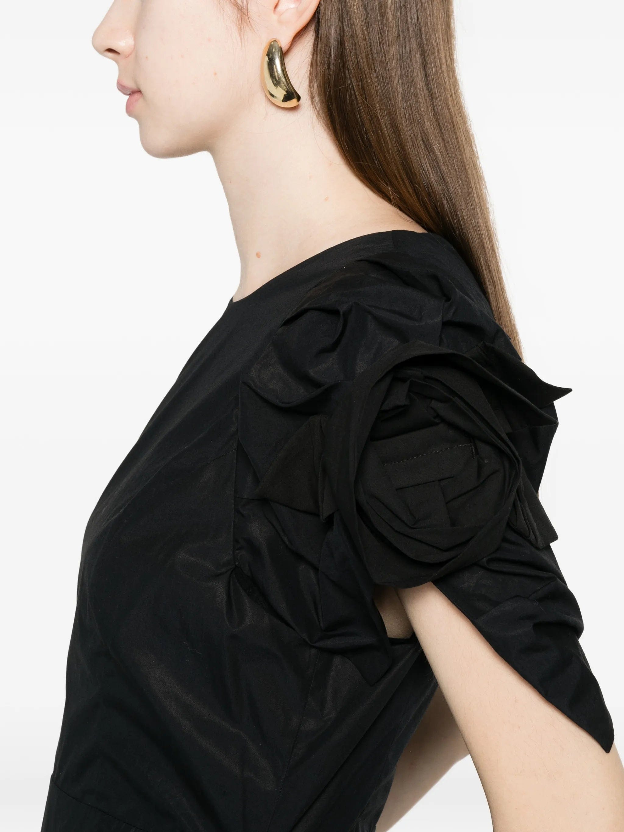 Simone Rocha rose puff - sleeve midi dress