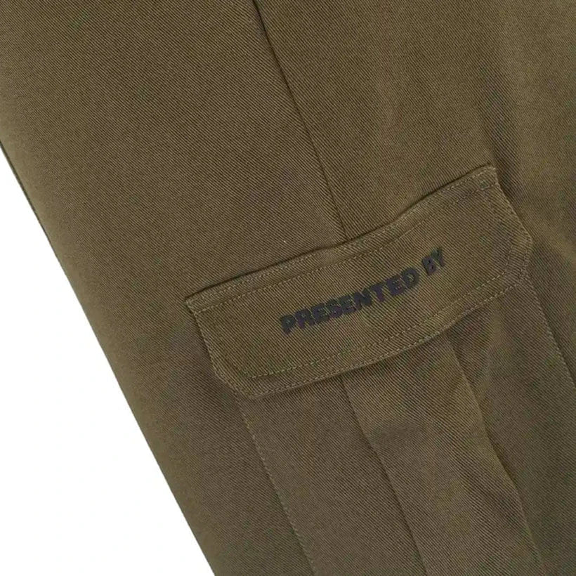 Presentedbyglobal Twill Cargo Pocket Pant - Khaki