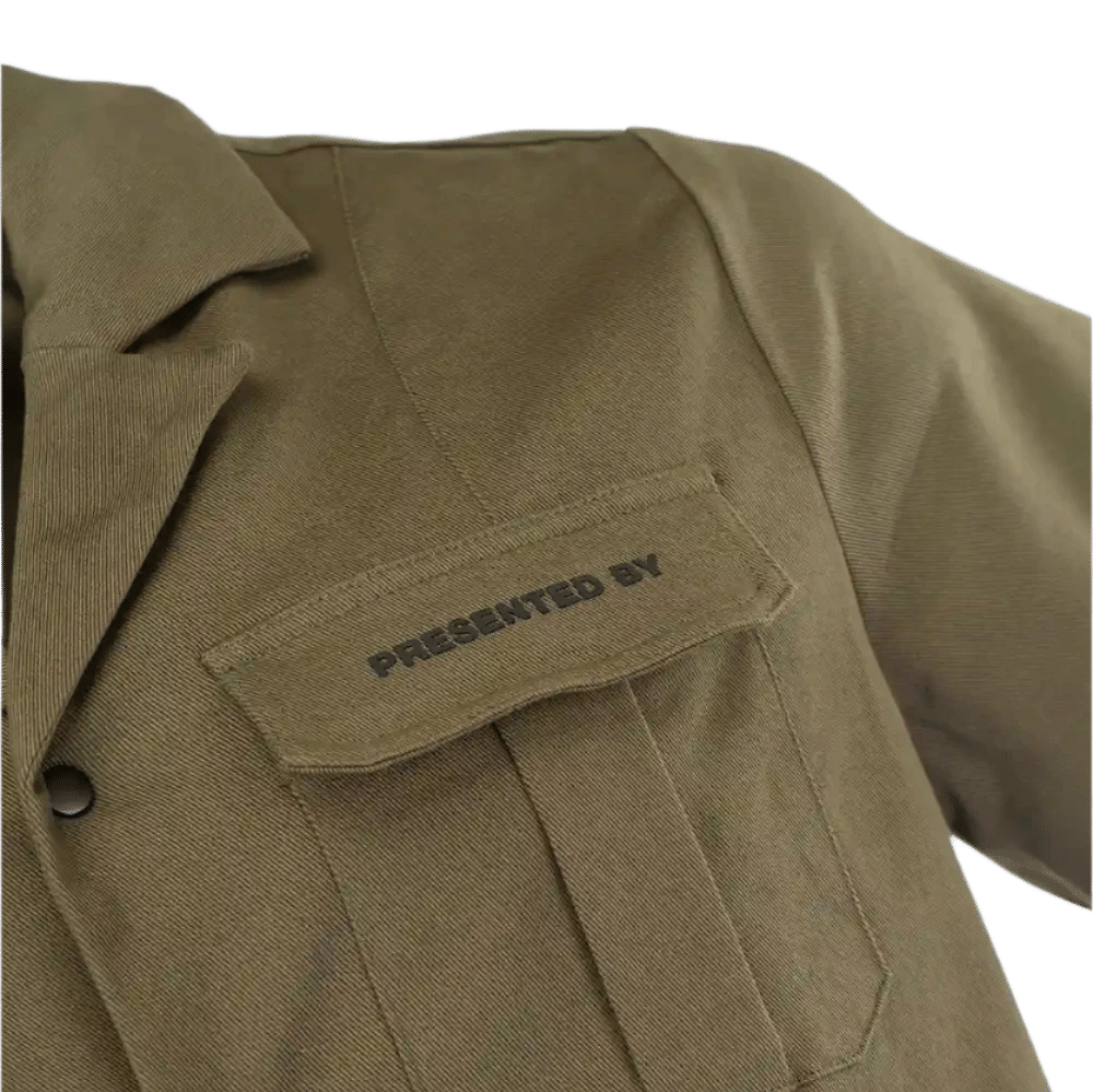 Presentedbyglobal Twill SS Cargo Pocket Shirt - Khaki