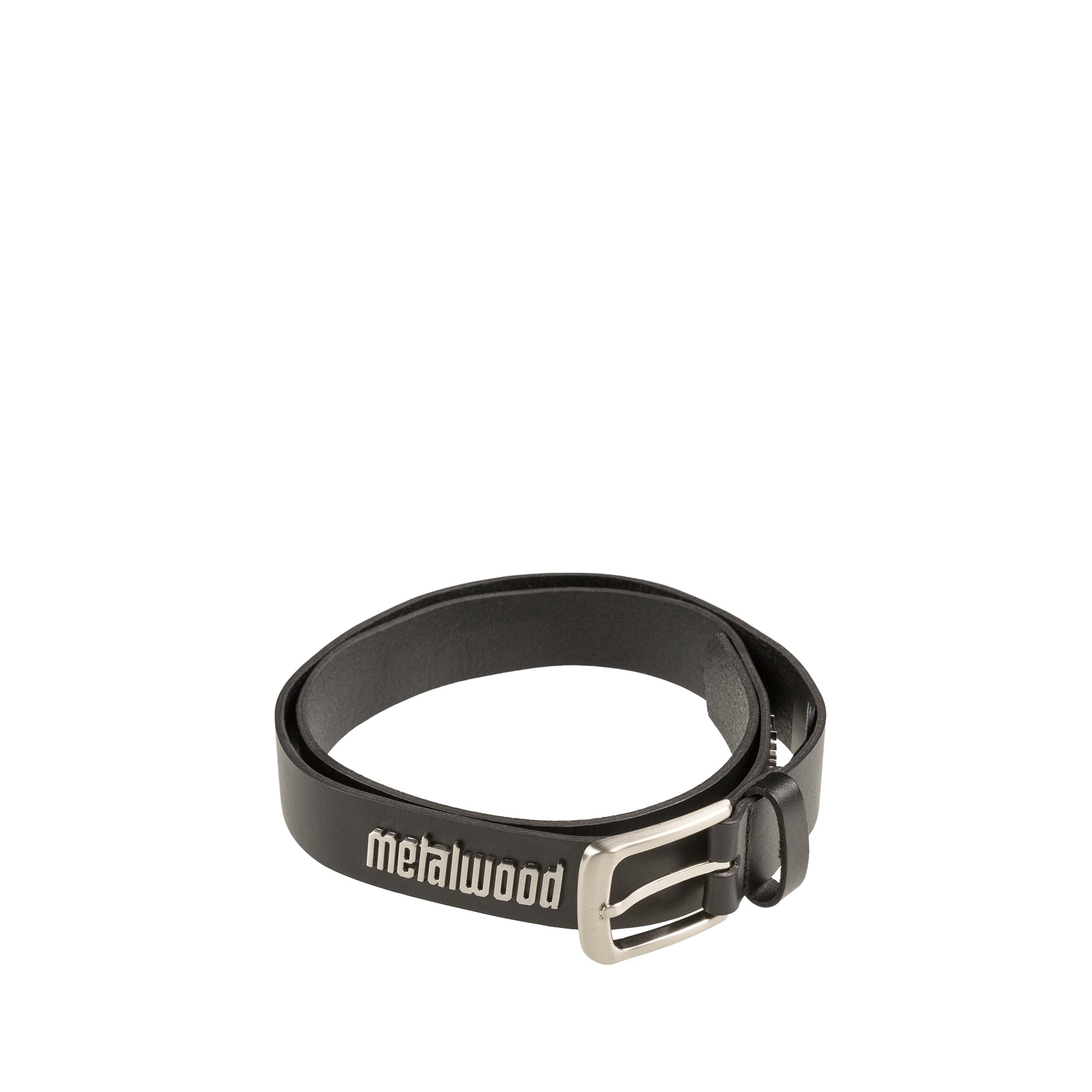 Metalwood Metal Logo Leather Studded Belt