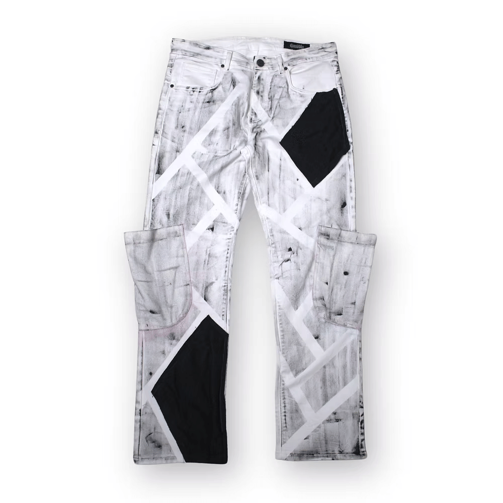 Gauddly Ghost hand painted denim jeans