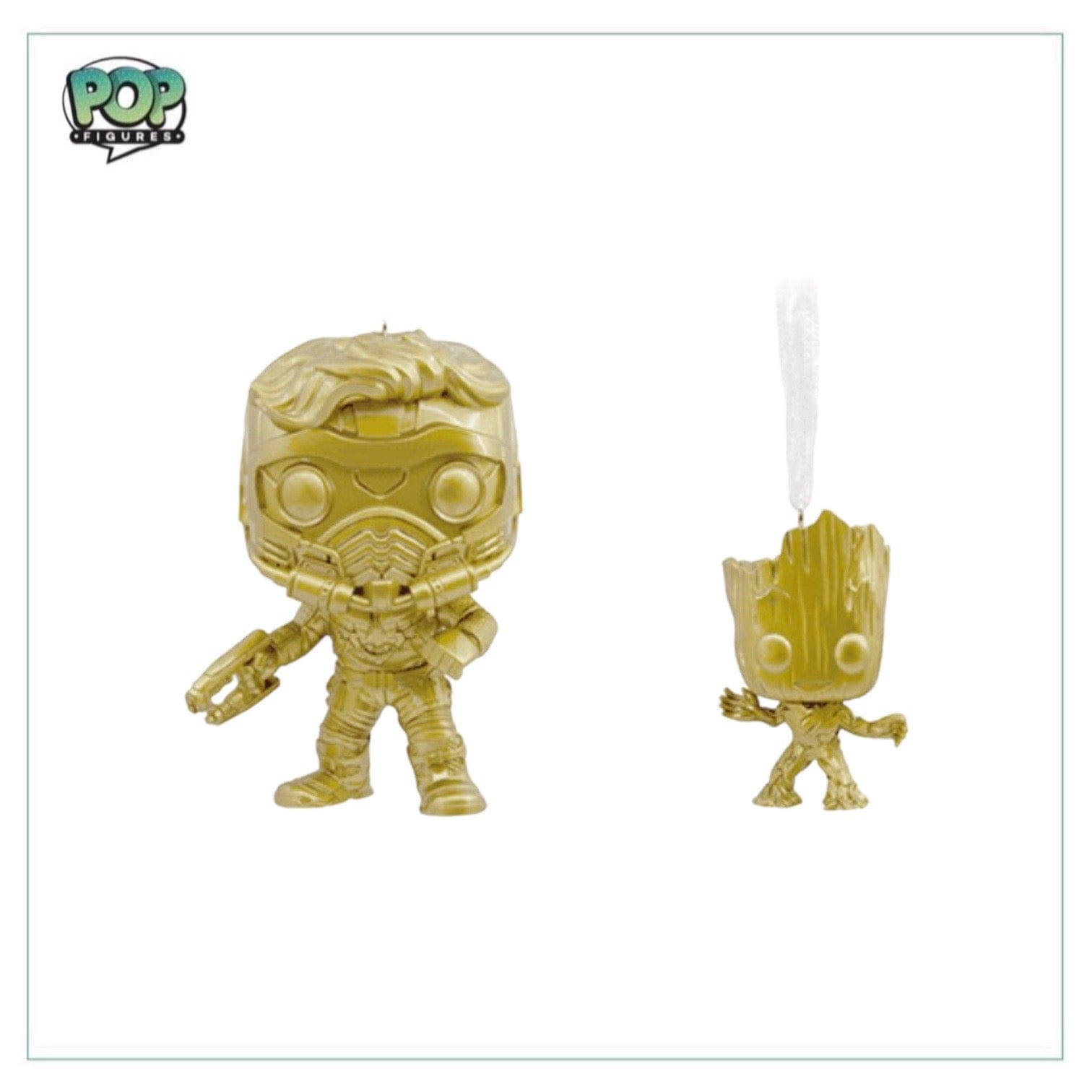 Marvel Starlord & Groot (Gold Chase) Funko x Hallmark Christmas Ornaments - Marvel - Walmart Exclusive