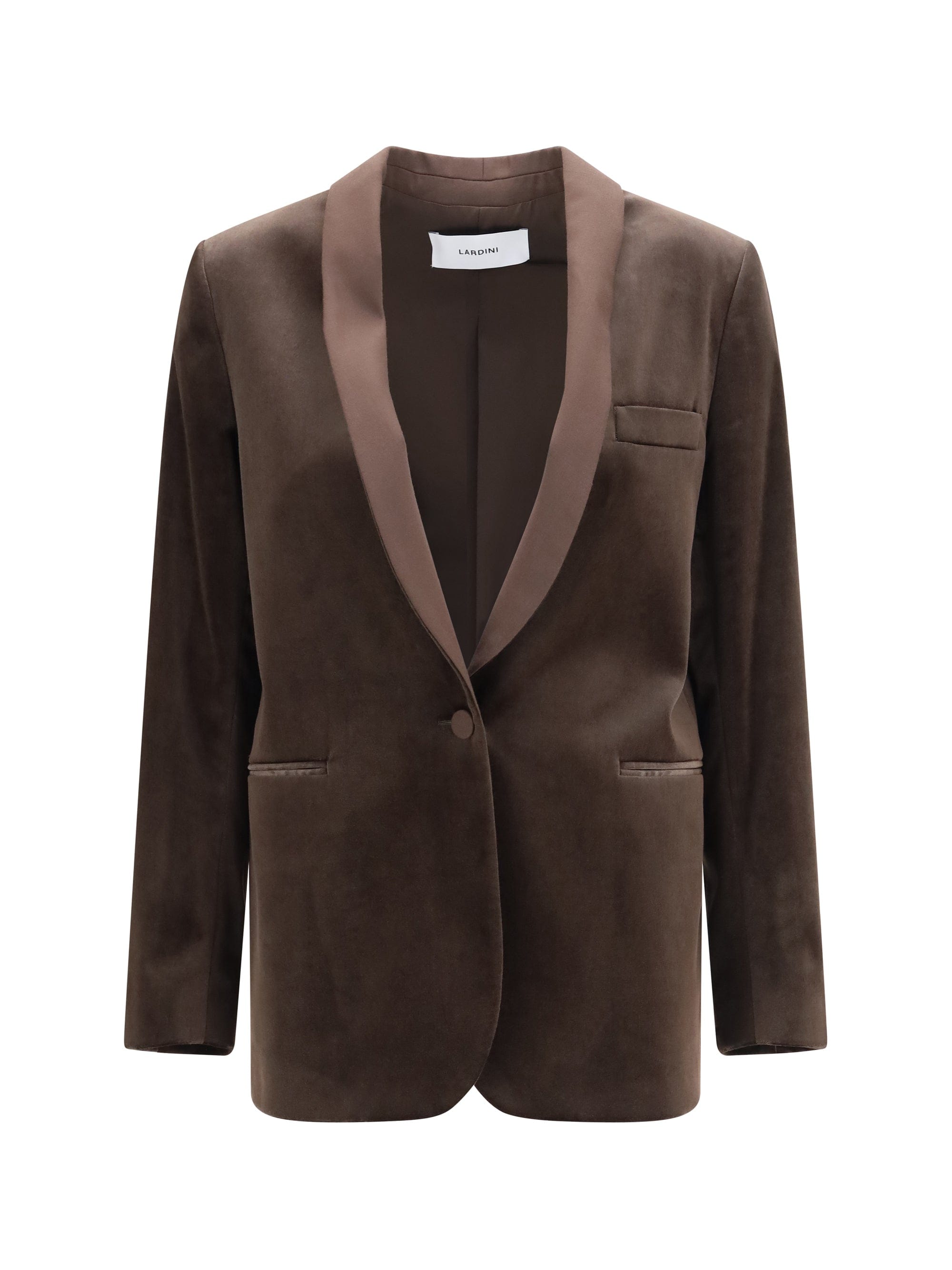 Lardini Velvet Blazer — Brown