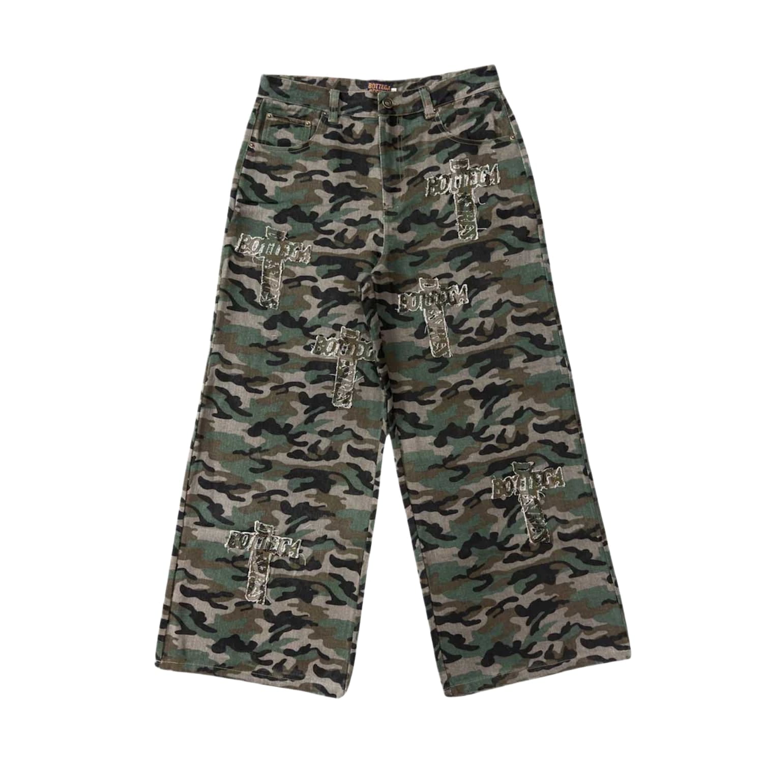 Bottega Desires Holy Grail Camo Denim Pants