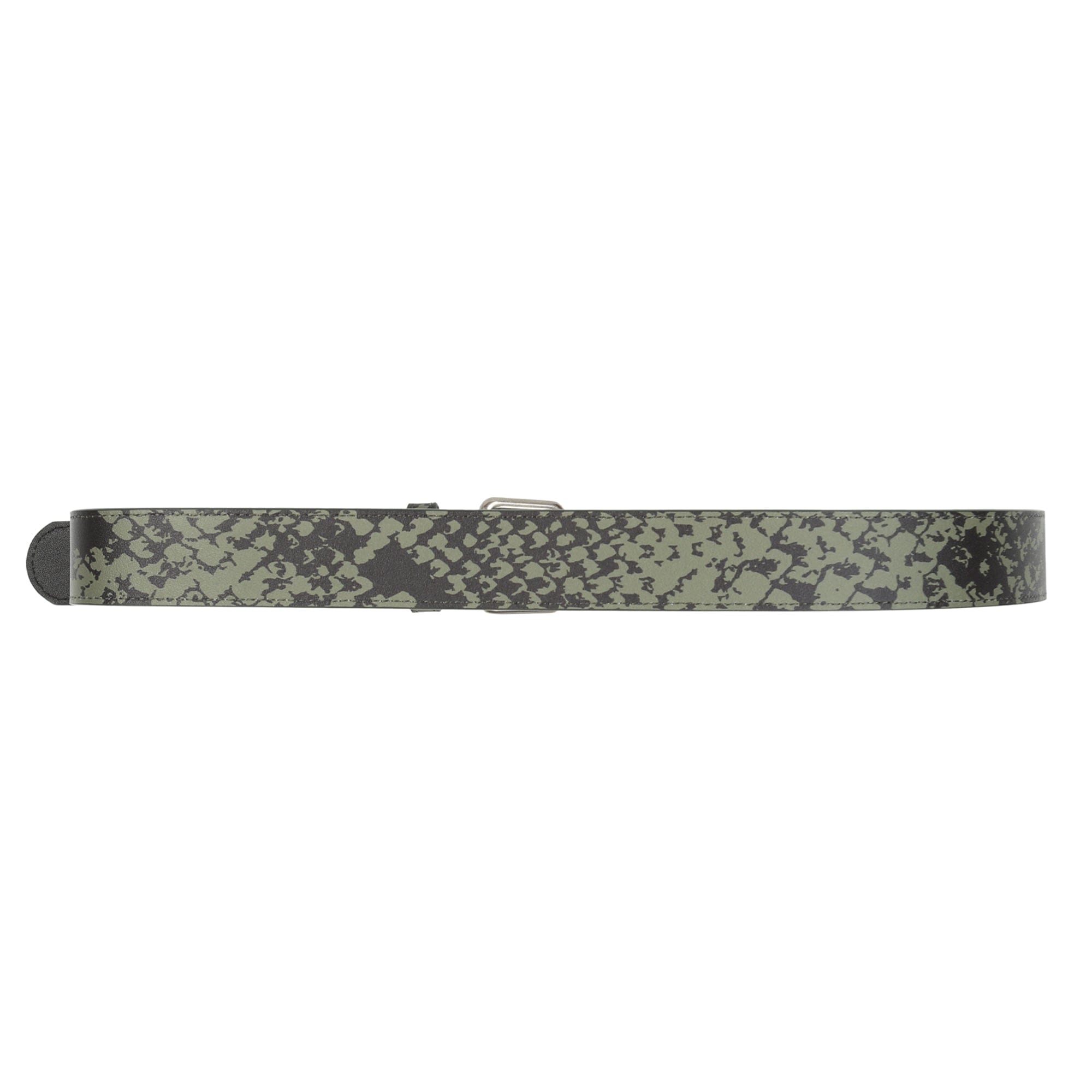 Bott Python Printed Leather Belt - Olive