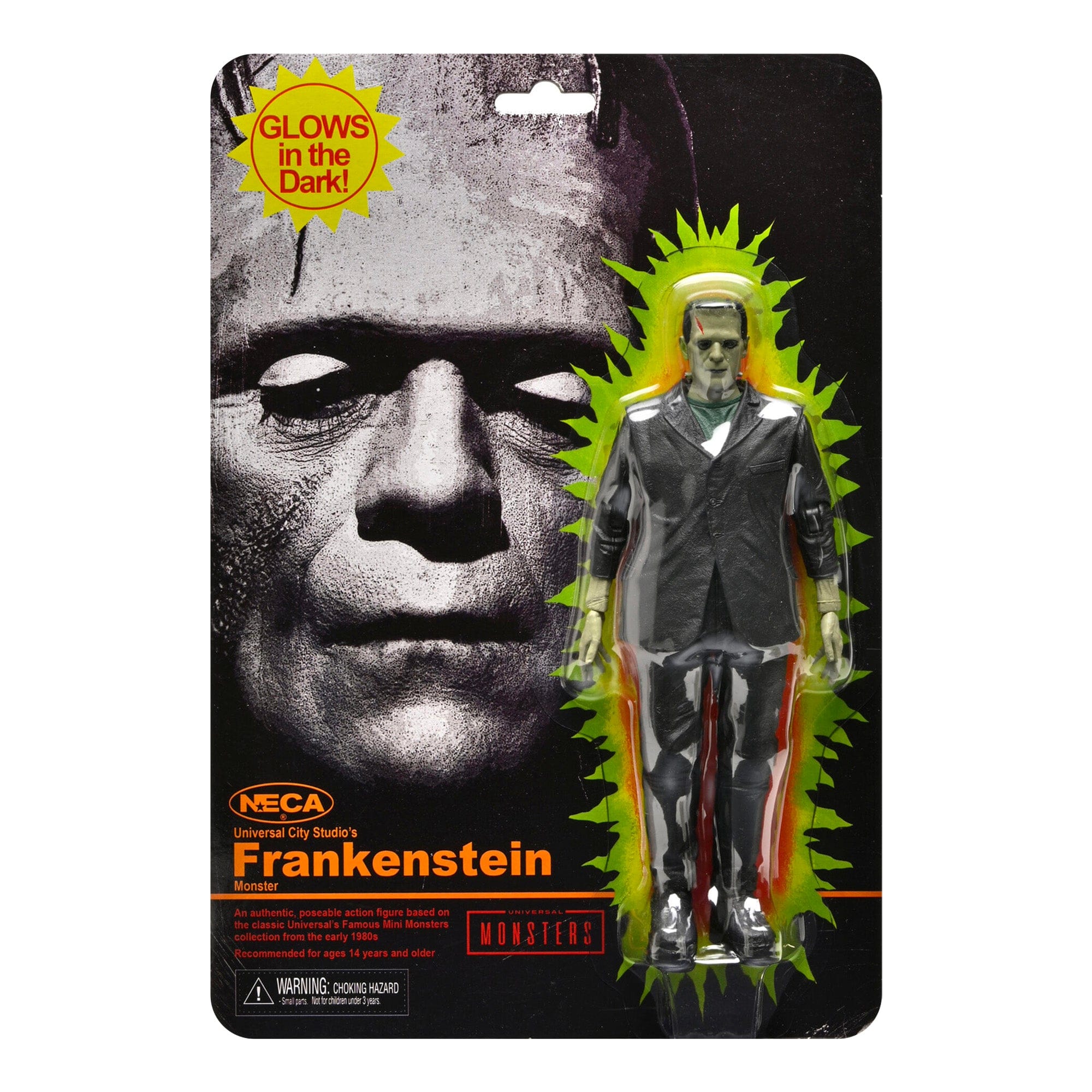 Action NECA: Universal Monsters - Retro Frankenstein Glow in the Dark 7" Tall Action Figure