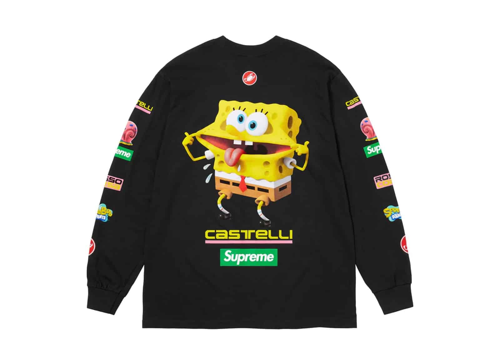 Supreme Clothing & Accessories Supreme SpongeBob/Castelli Racing L/S T-Shirt Black