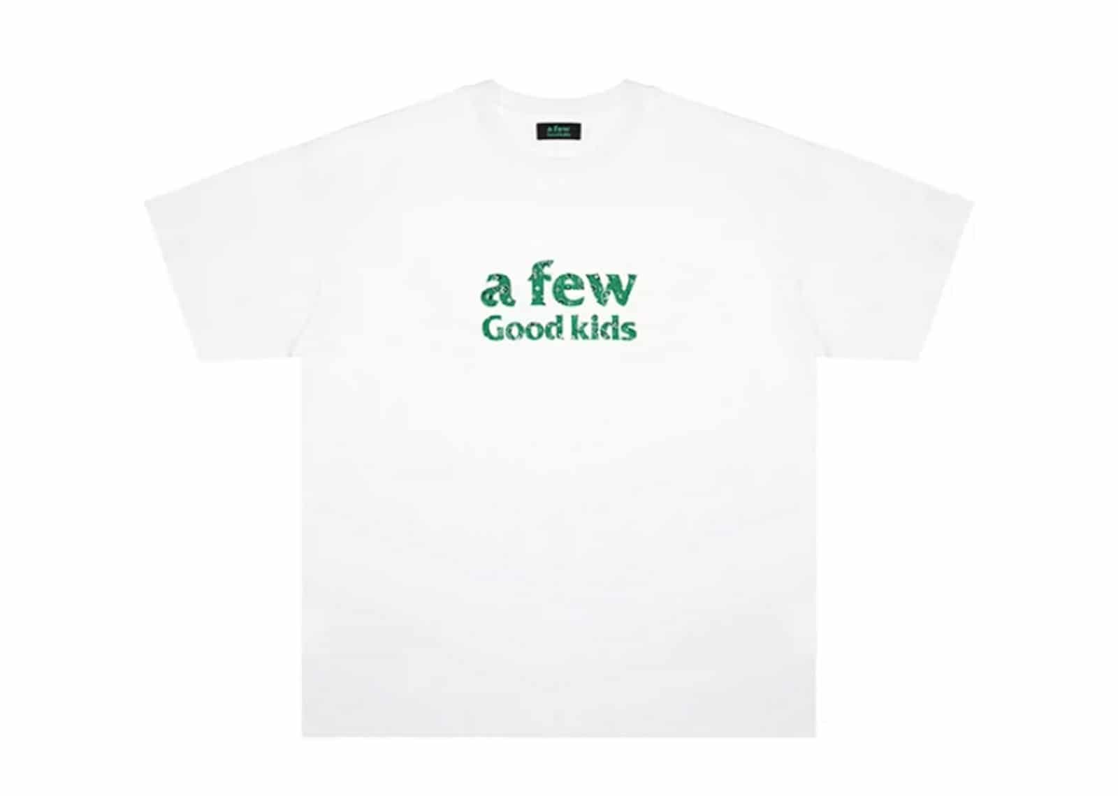 A Few Good Kids Green Paisley Logo T-Shirt White