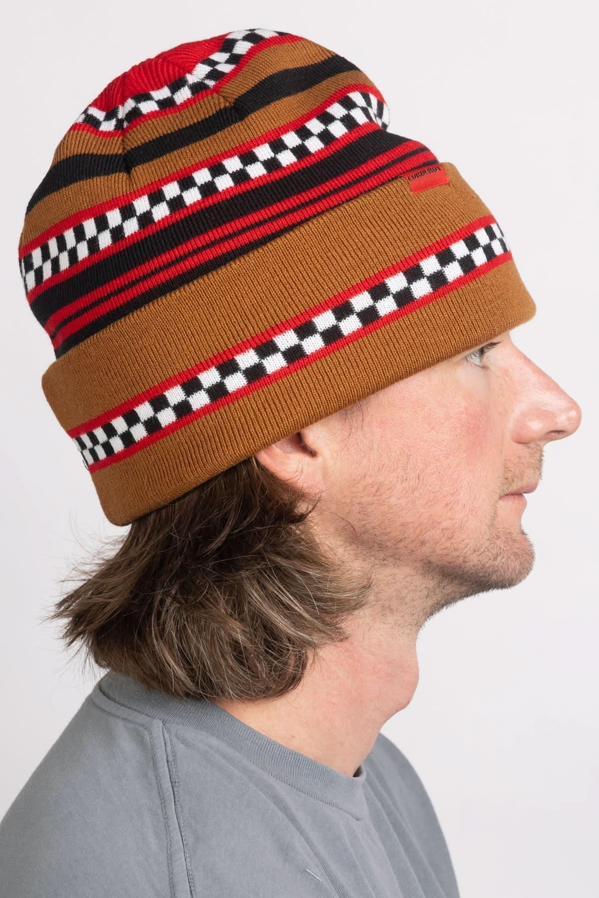 Corduroy Checkstripe Beanie
