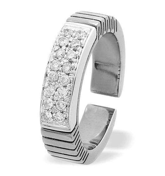Diamond 0.22ct and Titanium Pave Ring - SIZE M