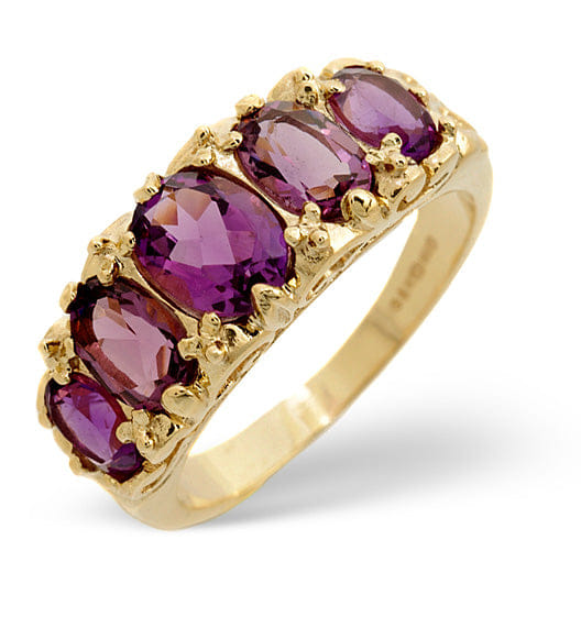 Yellow Amethyst 2.10ct 9K Yellow Gold Ring Size R