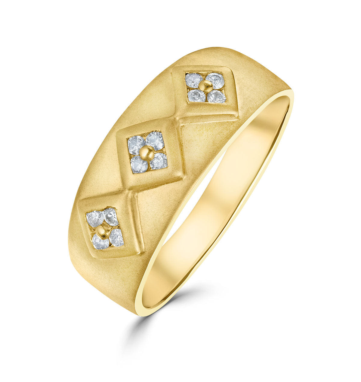 Diamond 9K Gold Diamond Design Ring (0.18ct) - SIZE U