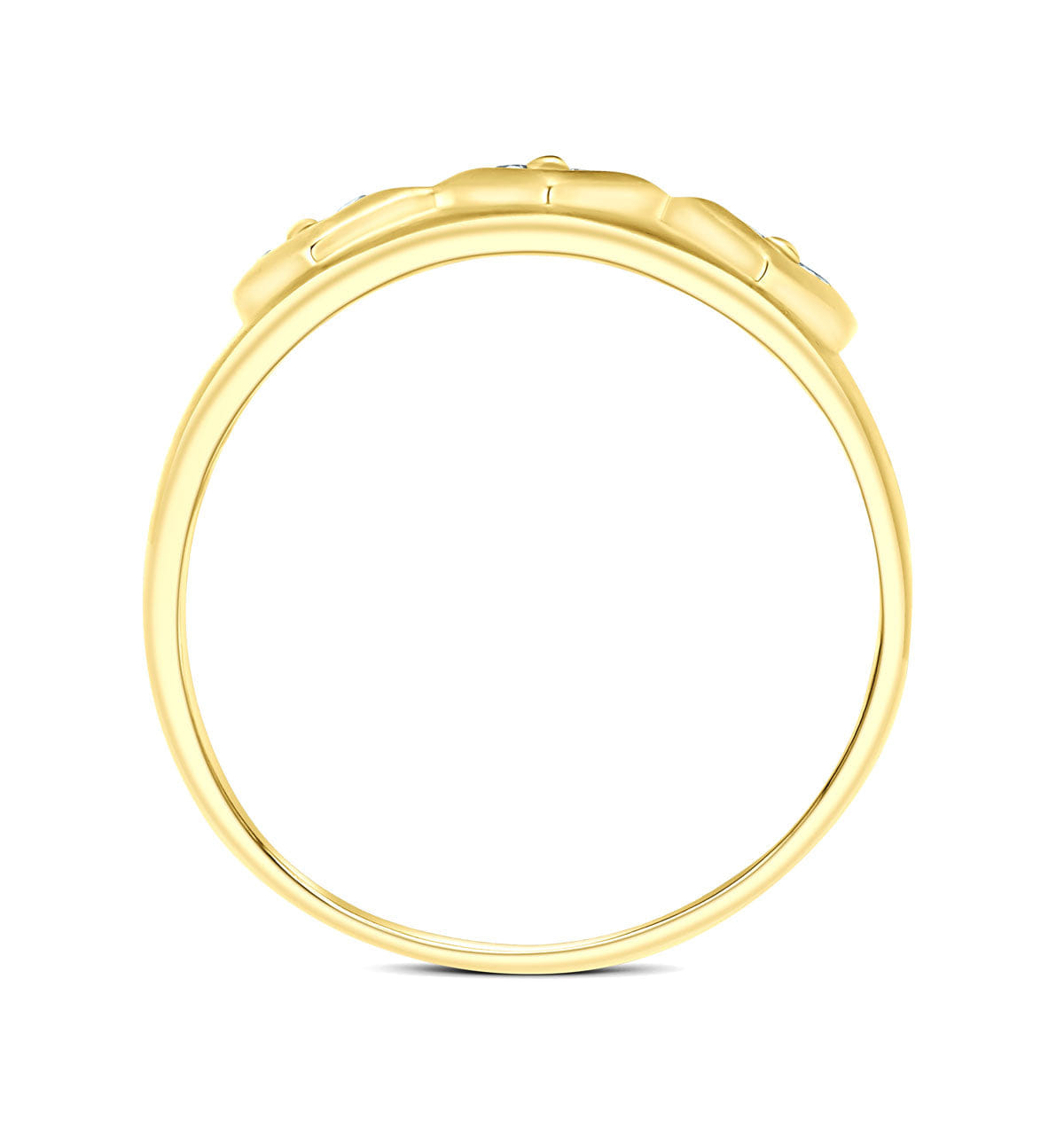 Diamond 9K Gold Diamond Design Ring (0.18ct) - SIZE U