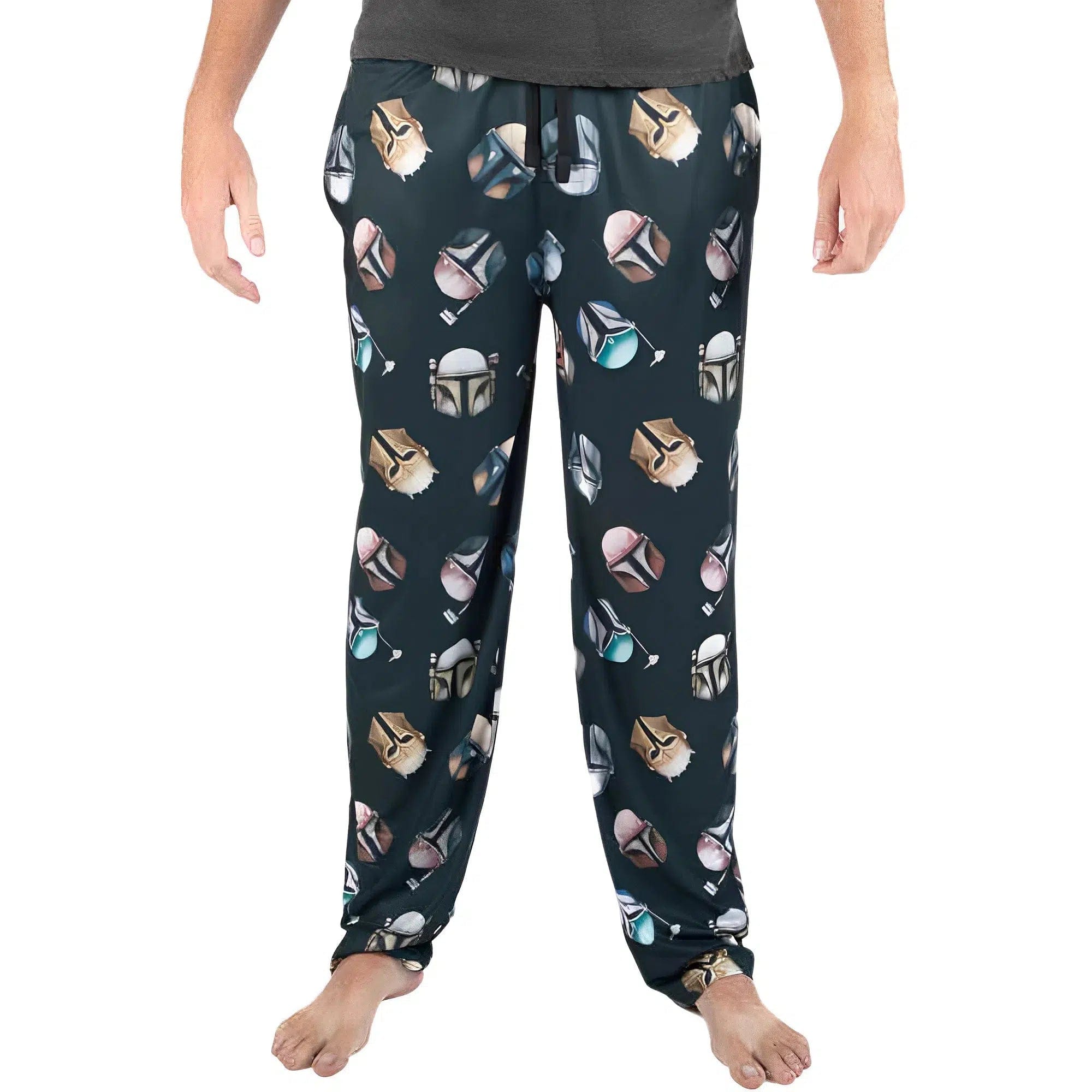Bioworld Star Wars: The Mandalorian - Different Mandalorian Helmets Pajama Pants (All Over Print) - Bioworld