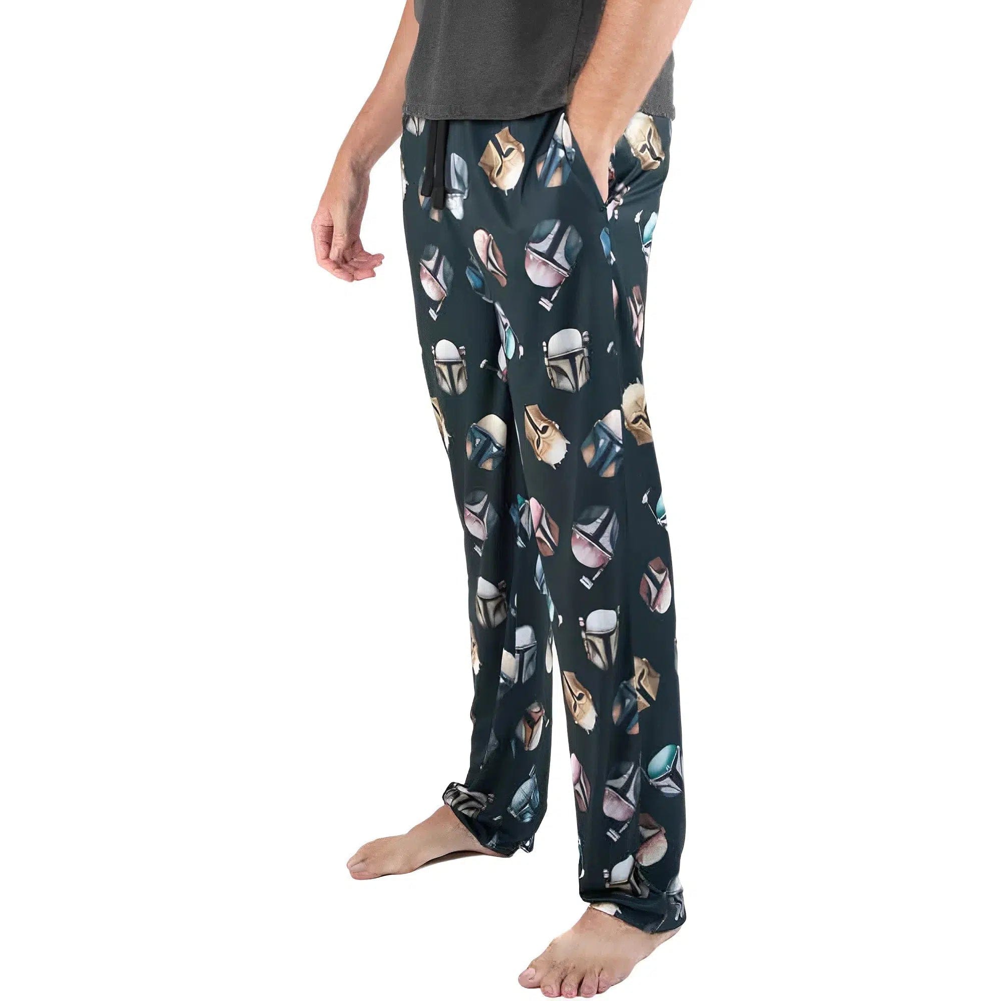 Bioworld Star Wars: The Mandalorian - Different Mandalorian Helmets Pajama Pants (All Over Print) - Bioworld