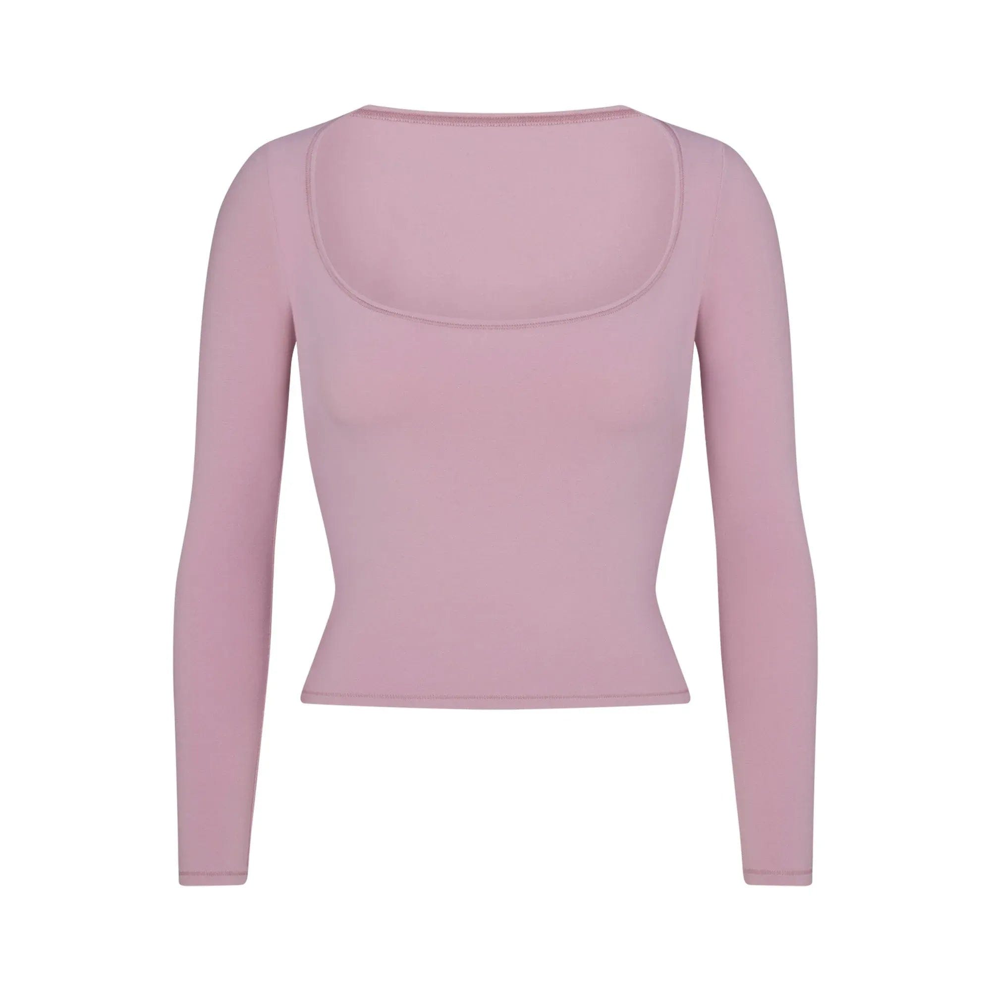 COTTON JERSEY Skims Cotton Jersey Scoop Neck Long Sleeve Top Dusk