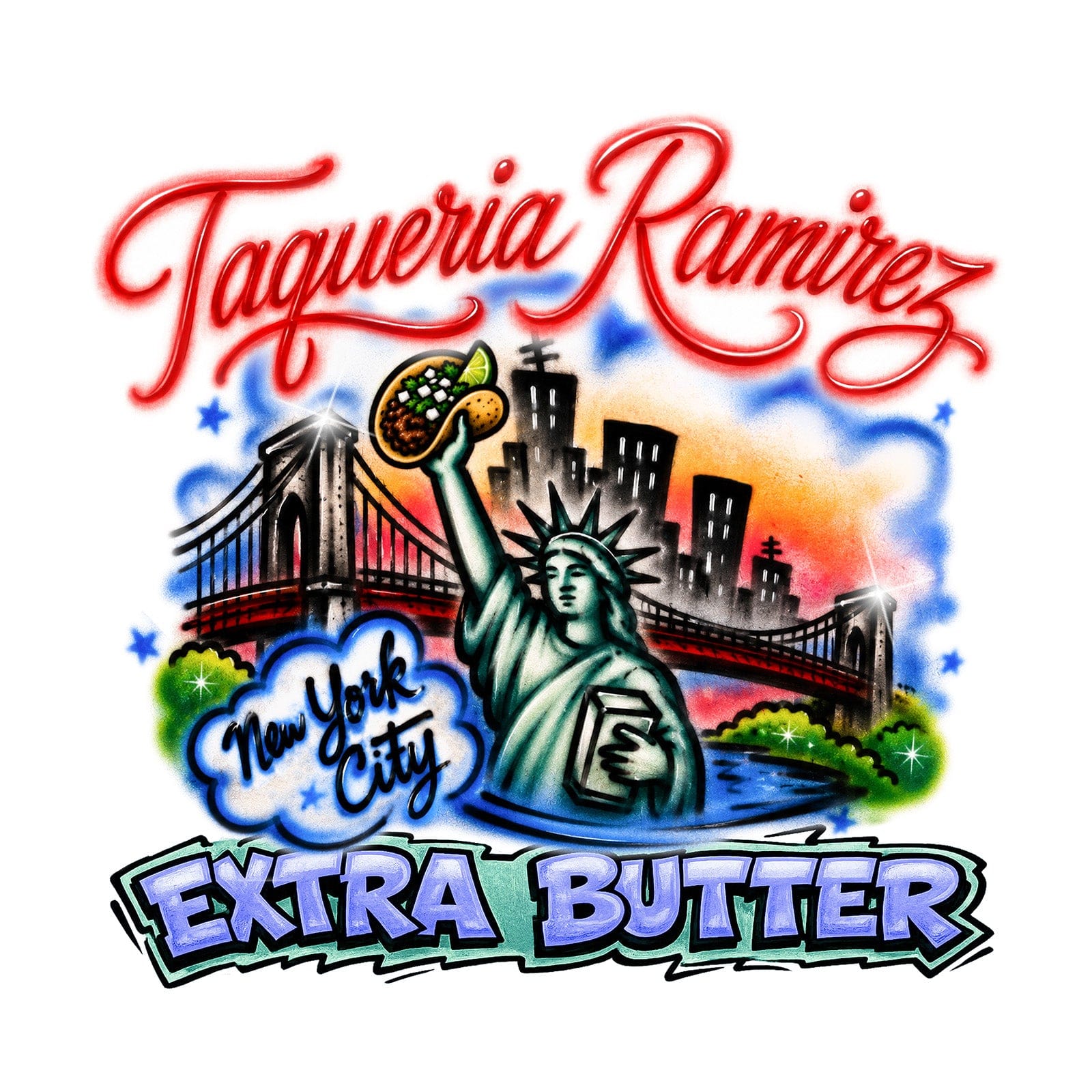 Butter Extra Butter x Taqueria Ramirez Airbrush T-Shirt