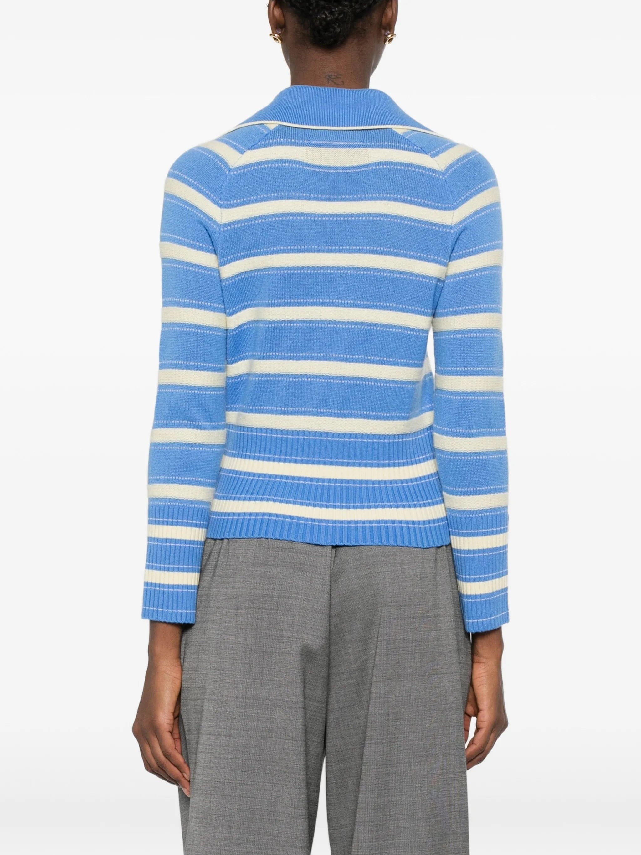 Guest In Residence Port striped button - detail sweater