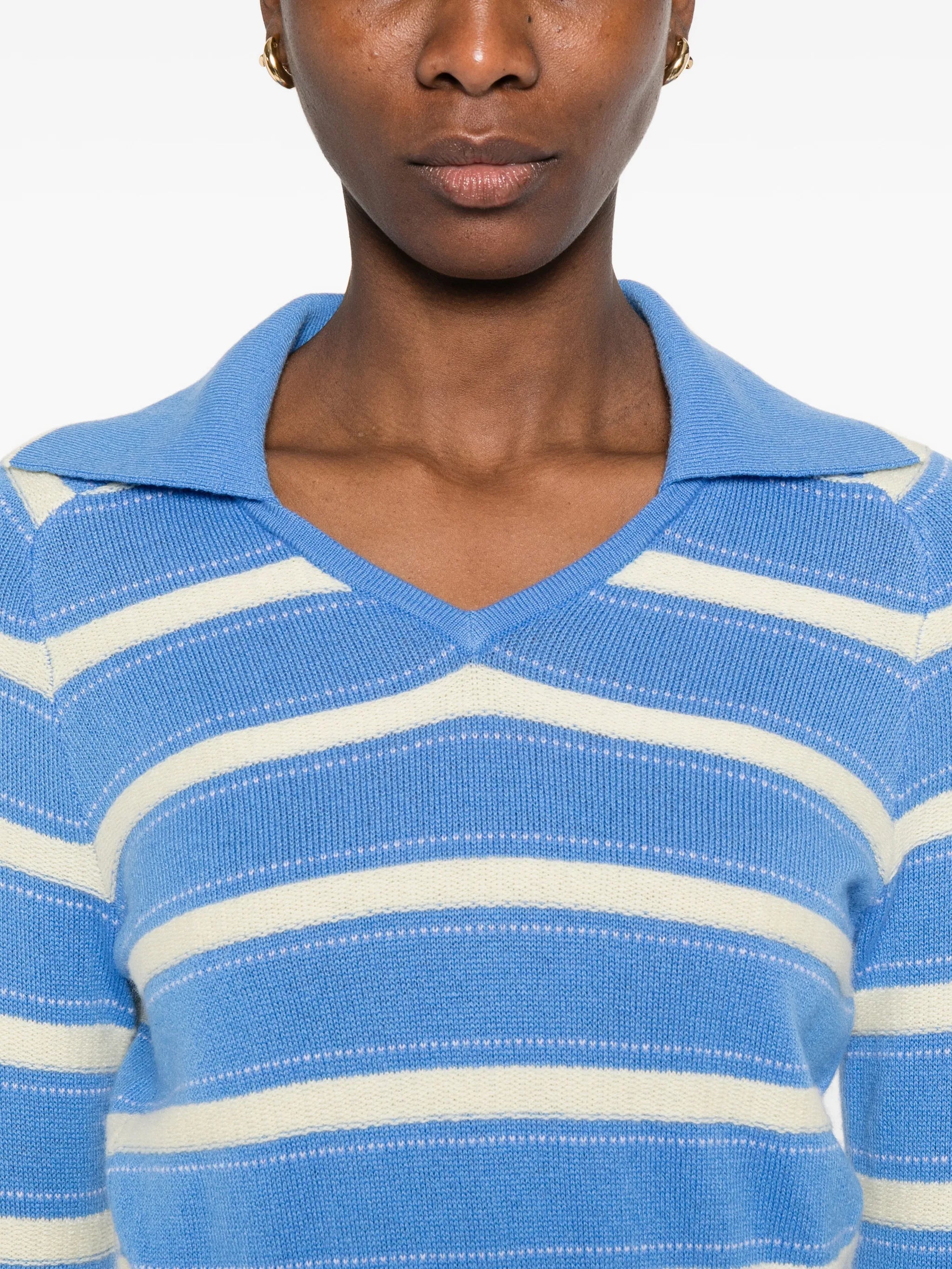 Guest In Residence Port striped button - detail sweater