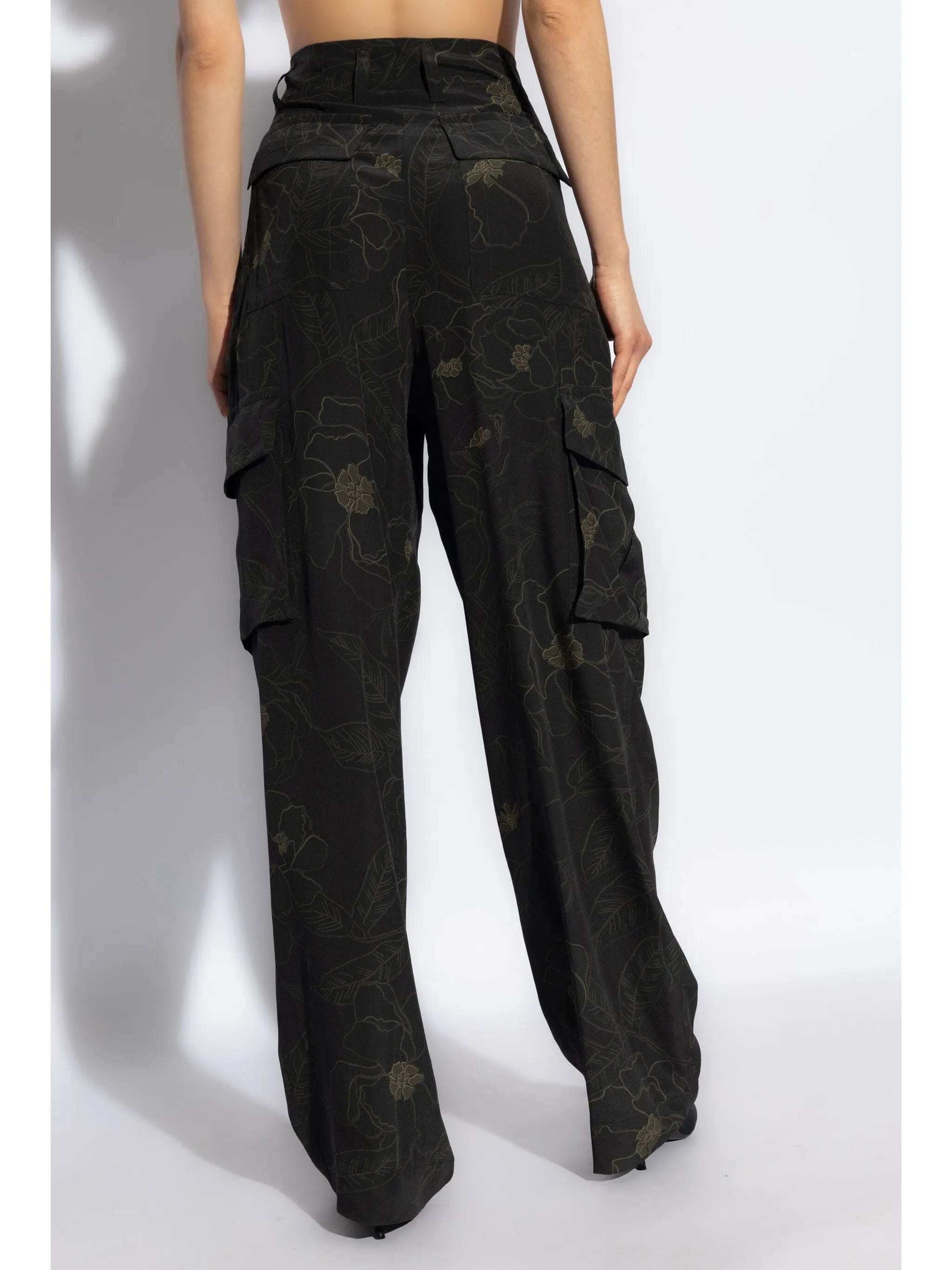 Dries Van Noten floral motif cargo trousers
