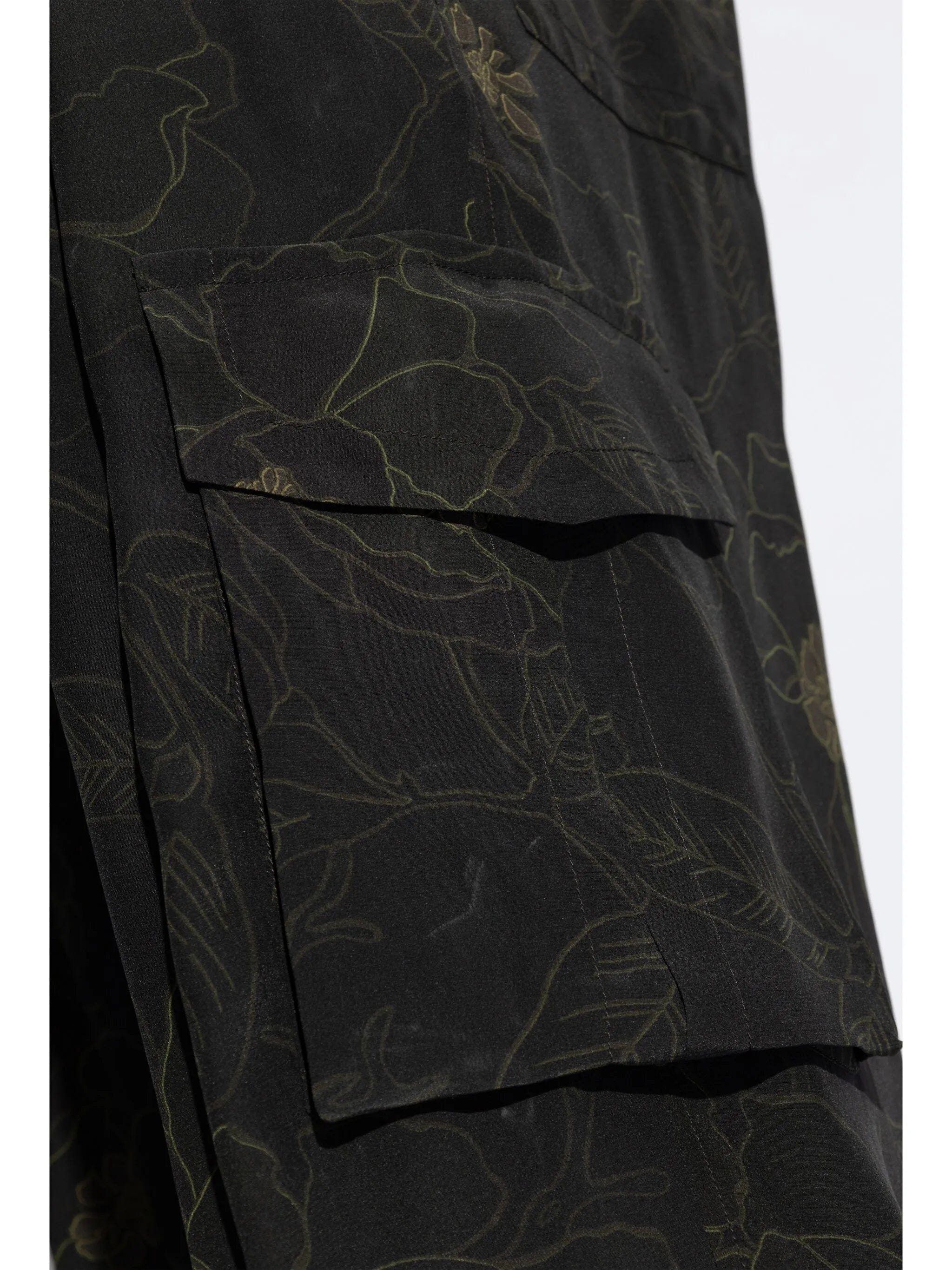 Dries Van Noten floral motif cargo trousers