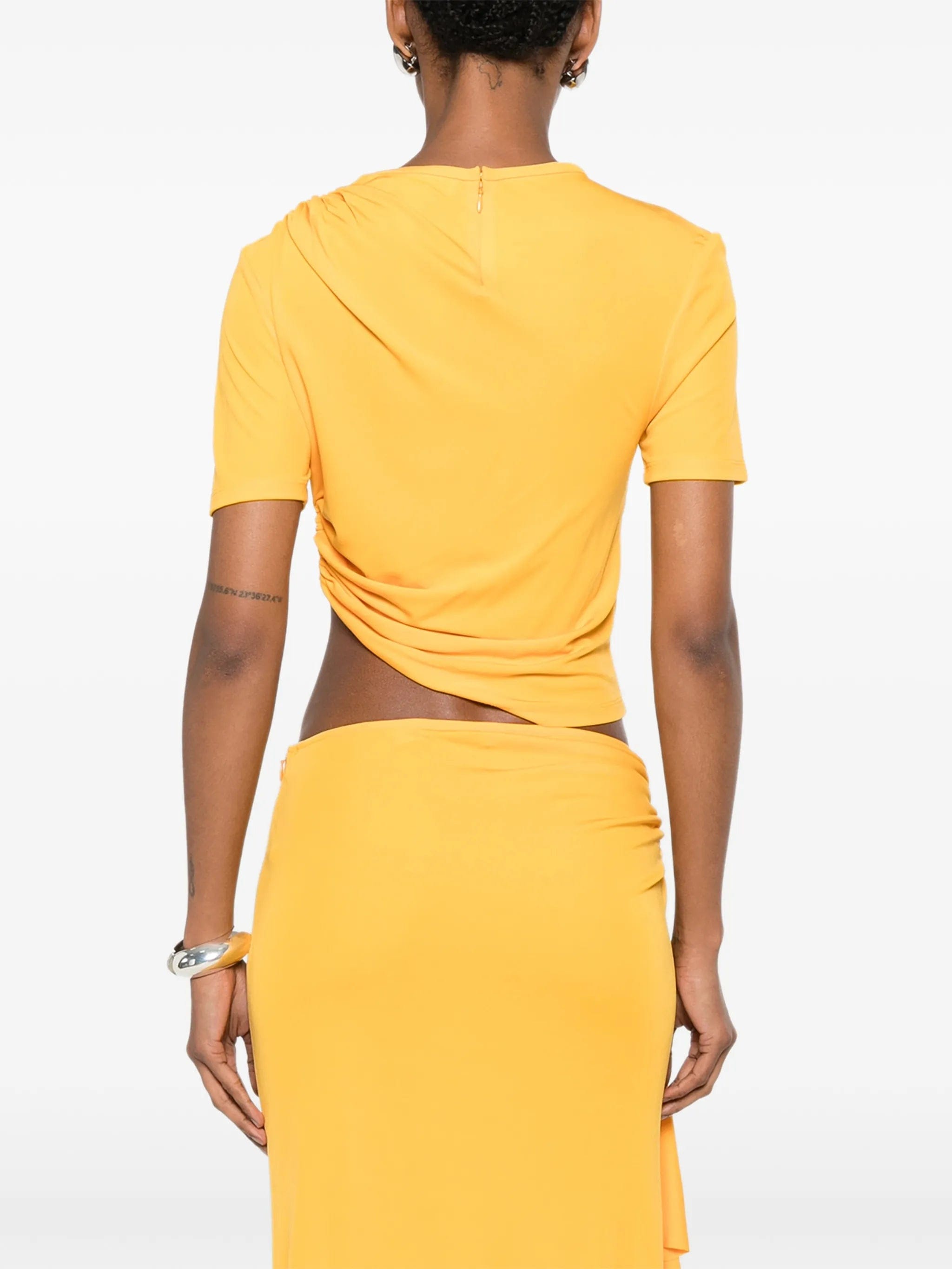 Christopher Esber Bezel Quartz ruched T - shirt