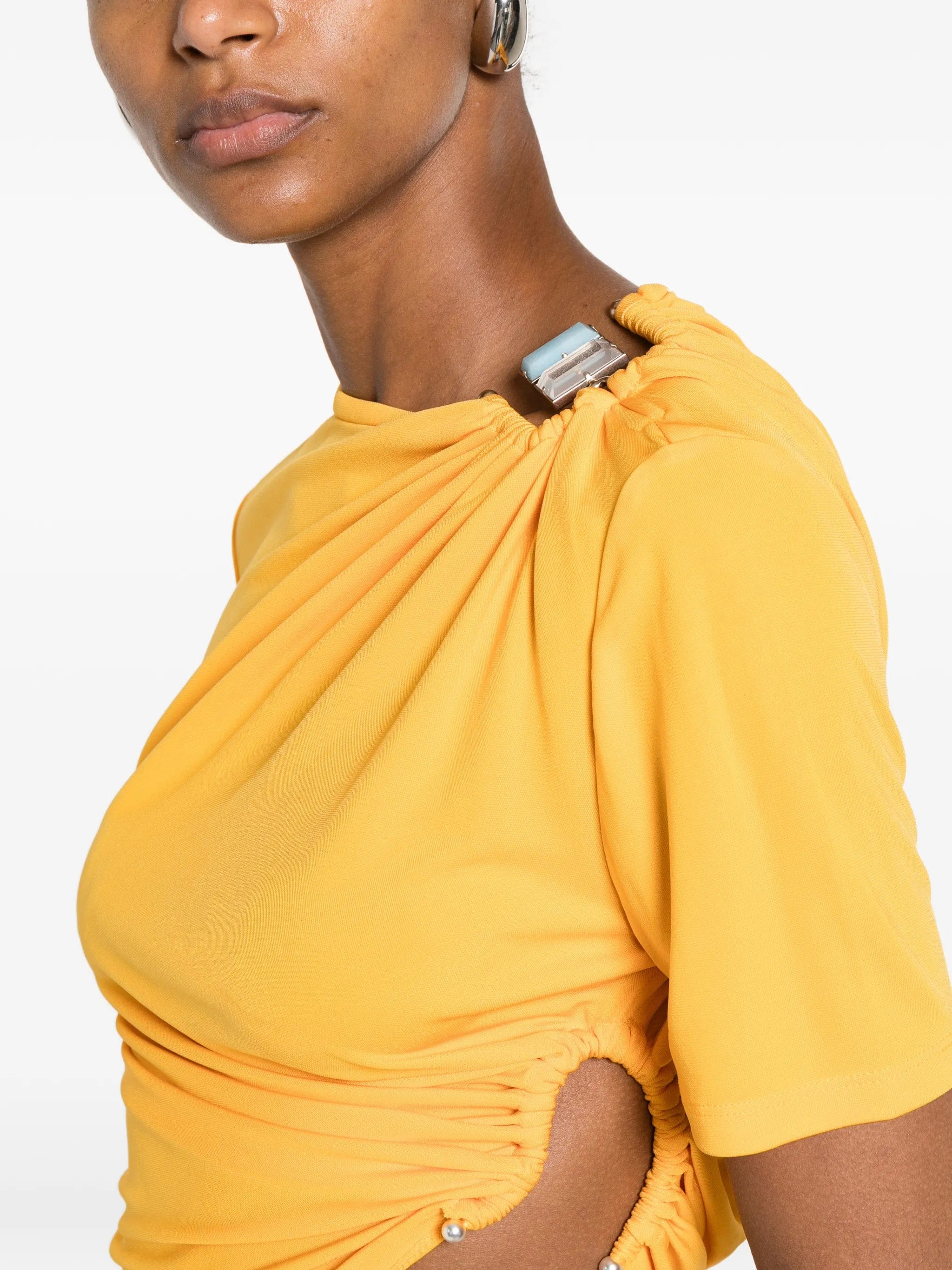 Christopher Esber Bezel Quartz ruched T - shirt