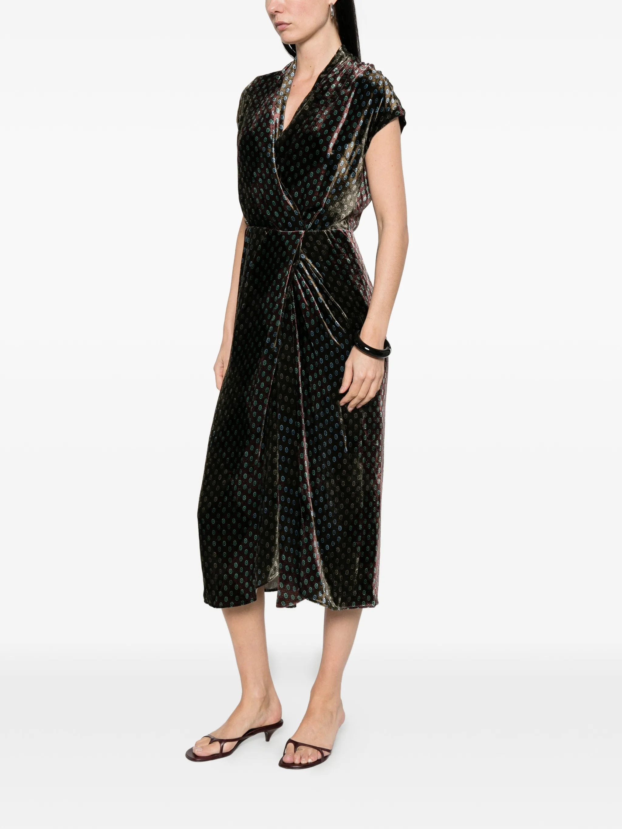 Dries Van Noten patterned wrap dress