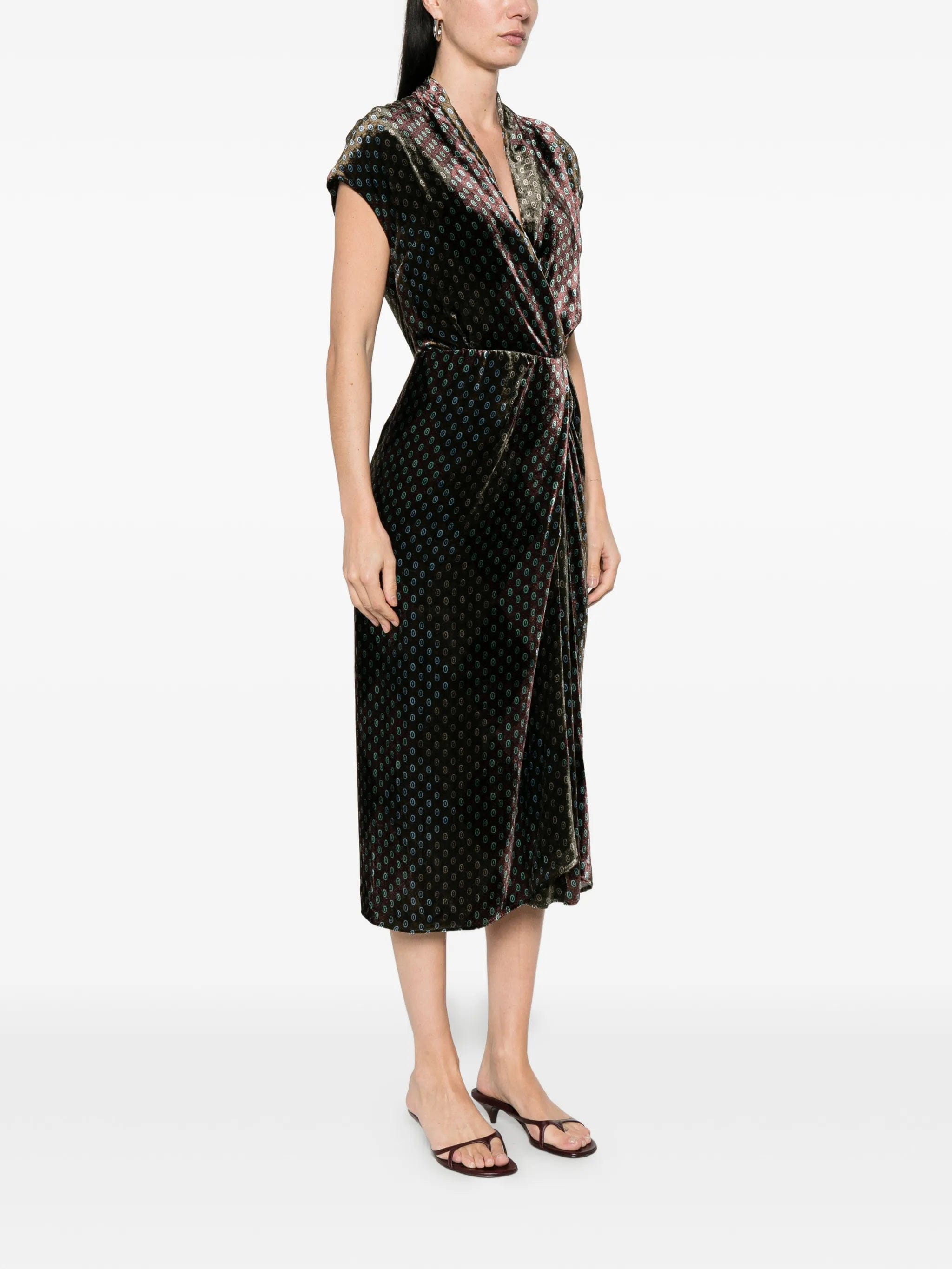 Dries Van Noten patterned wrap dress