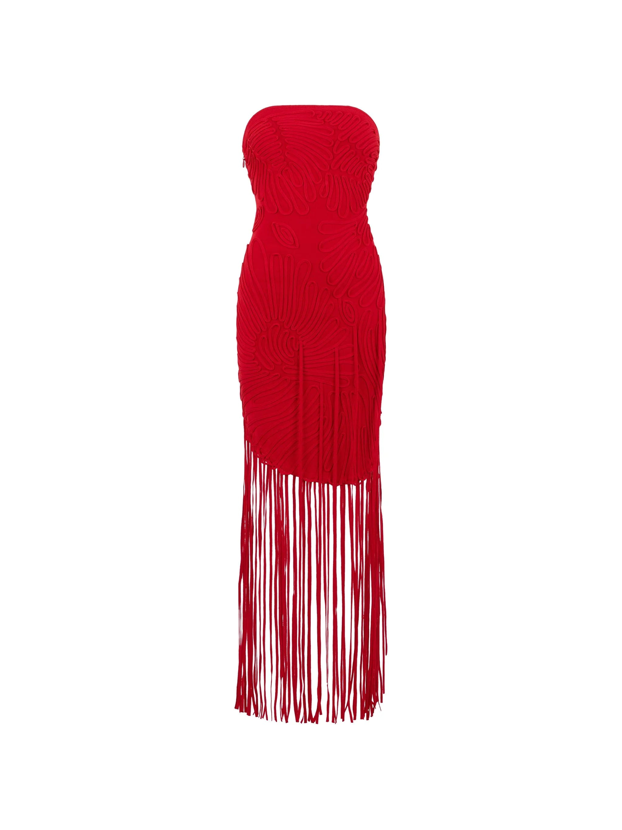 Cult Gaia fringe - trim strapless dress