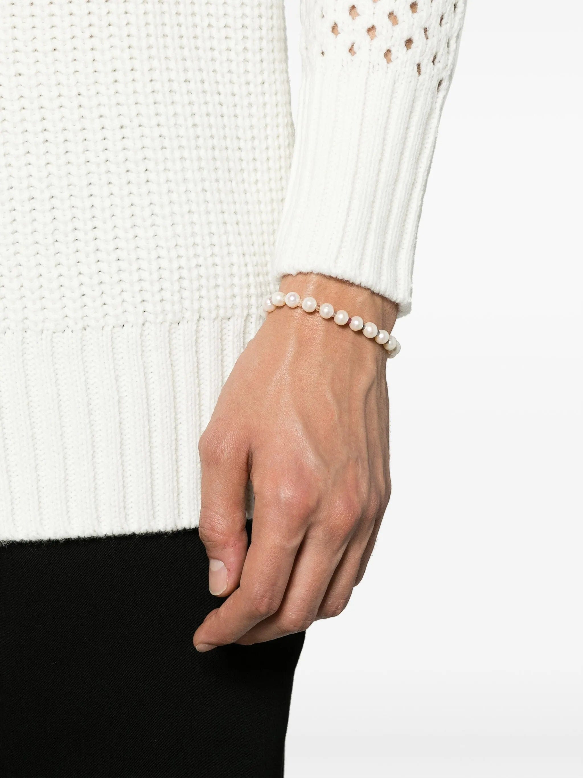 Hatton Labs rainbow bead - embellished pearl bracelet