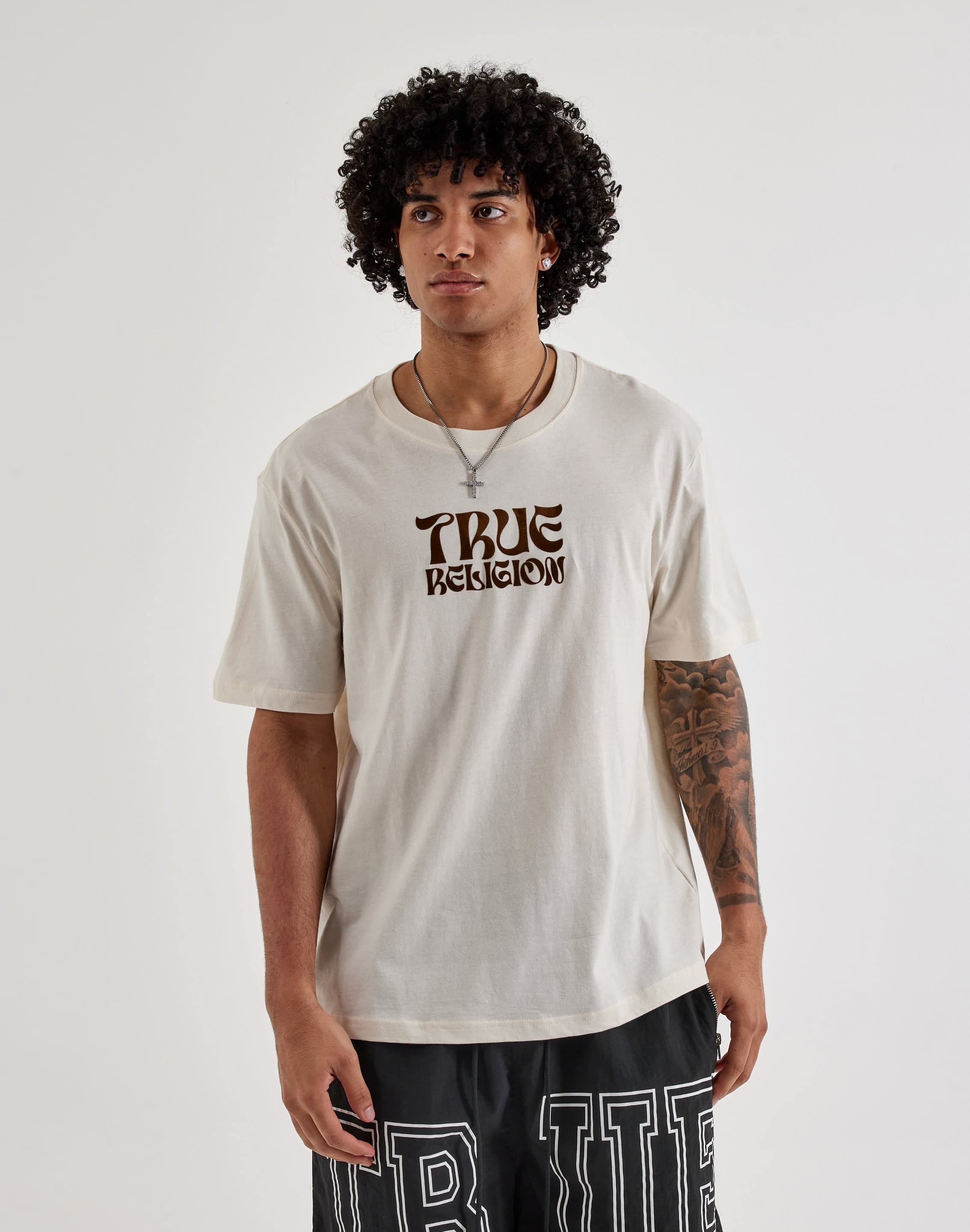 True Religion Wavy Logo Buddha Face T-Shirt