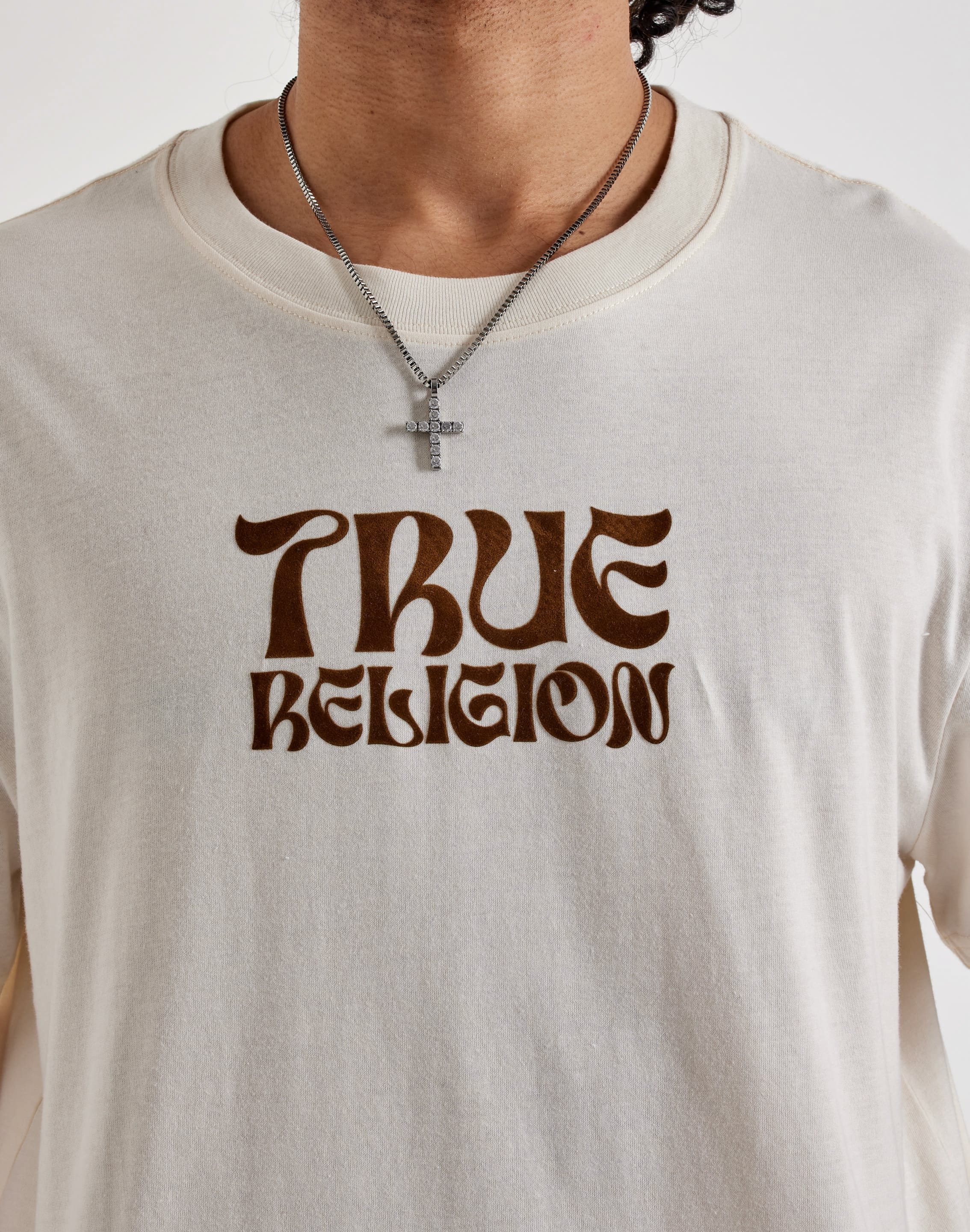True Religion Wavy Logo Buddha Face T-Shirt