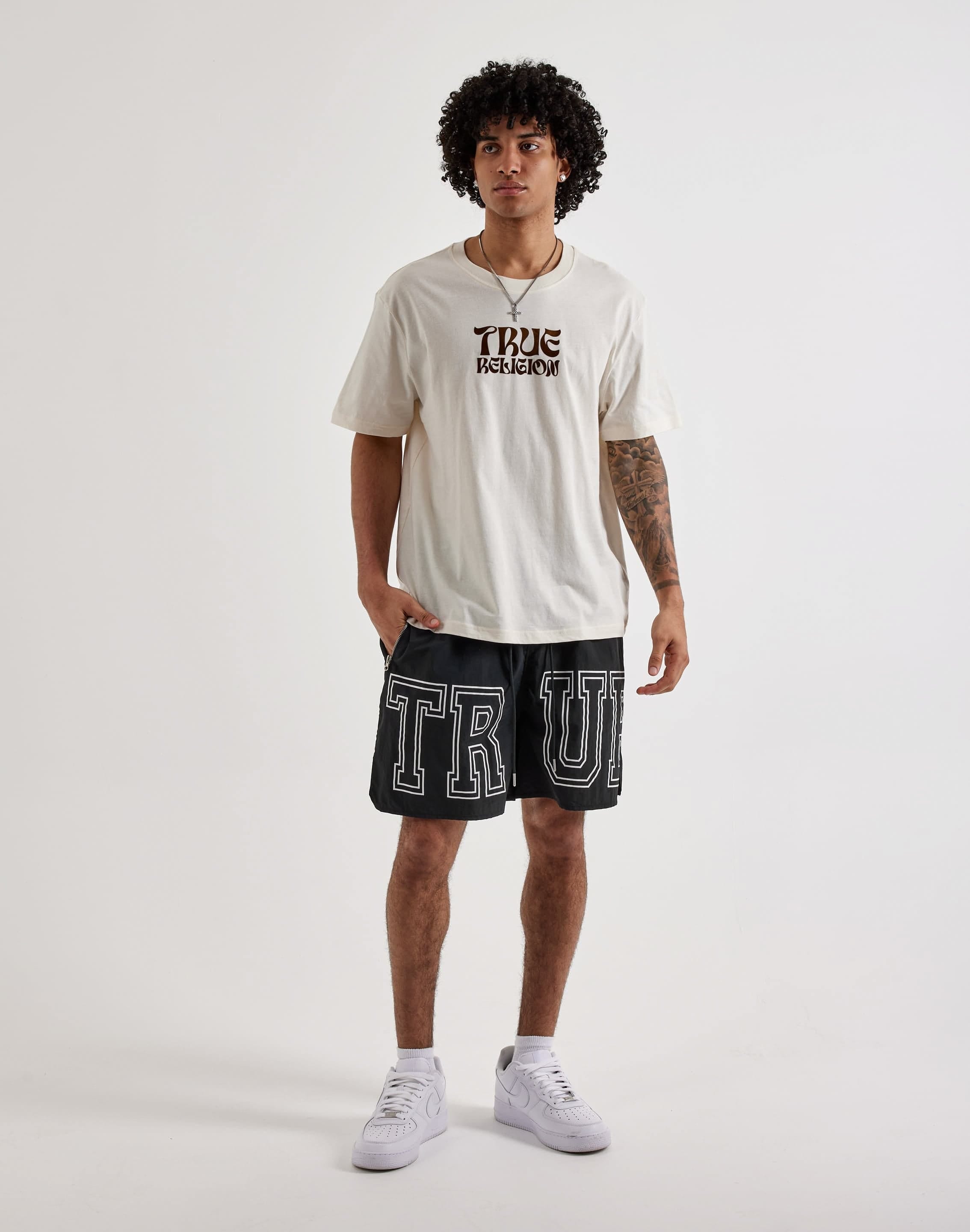 True Religion Wavy Logo Buddha Face T-Shirt