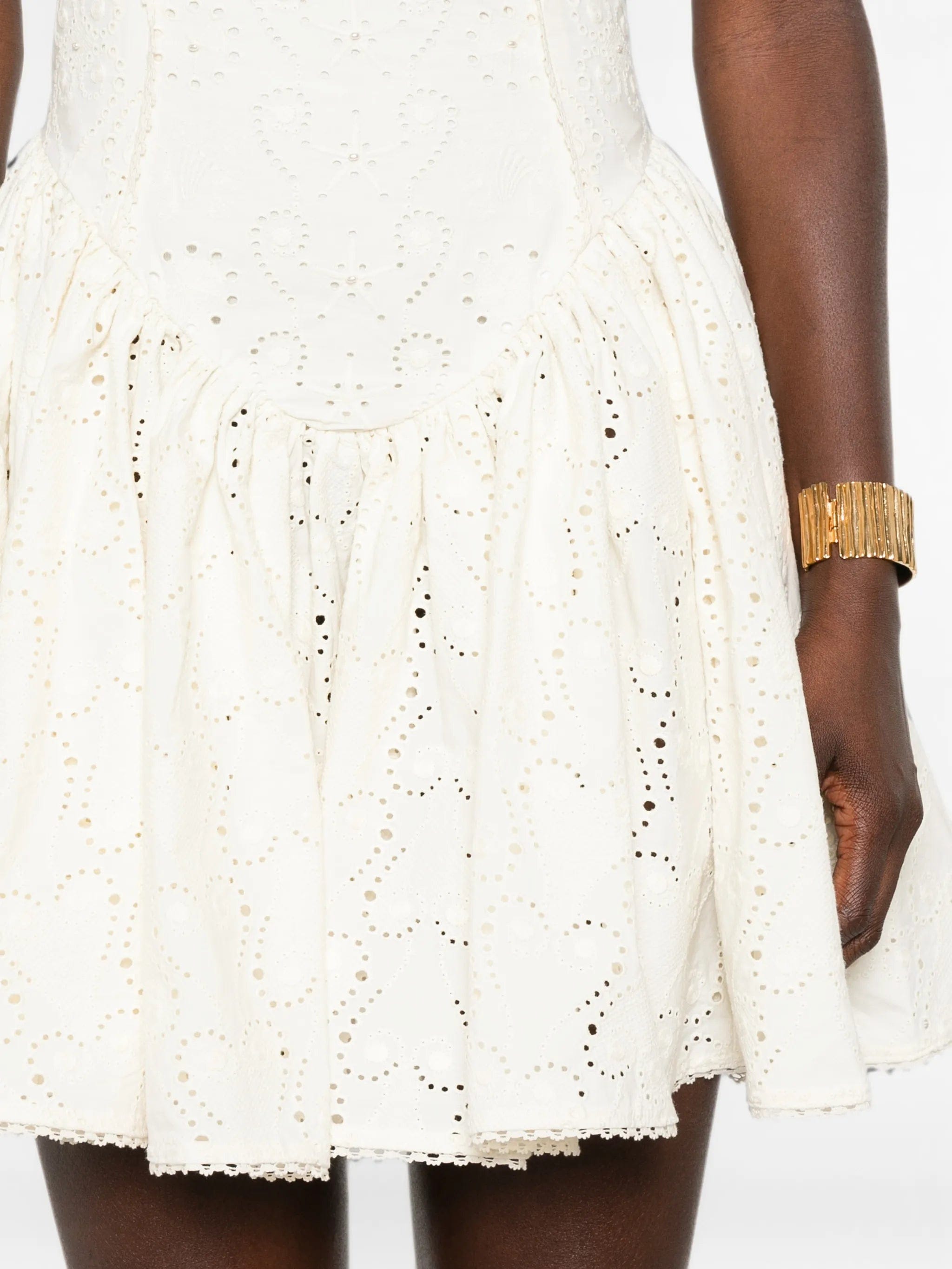 Agua by Agua Bendita Pluma eyelet - embroidered mini dress