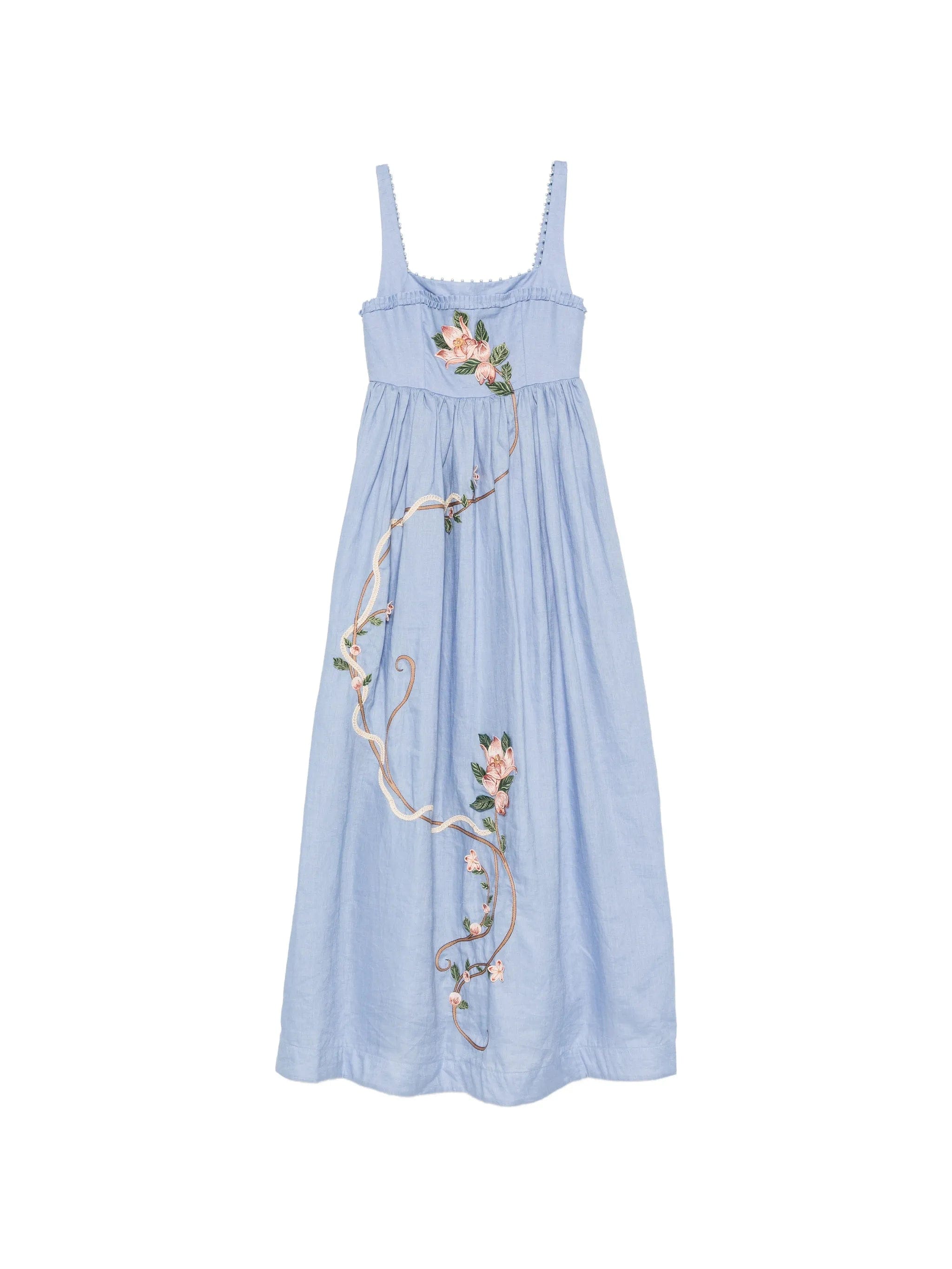 Agua by Agua Bendita Barbara floral - embroidered linen maxi dress