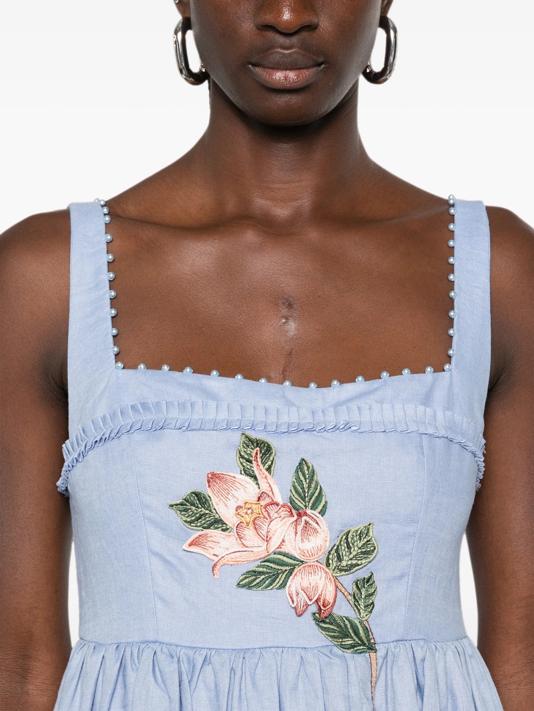 Agua by Agua Bendita Barbara floral - embroidered linen maxi dress