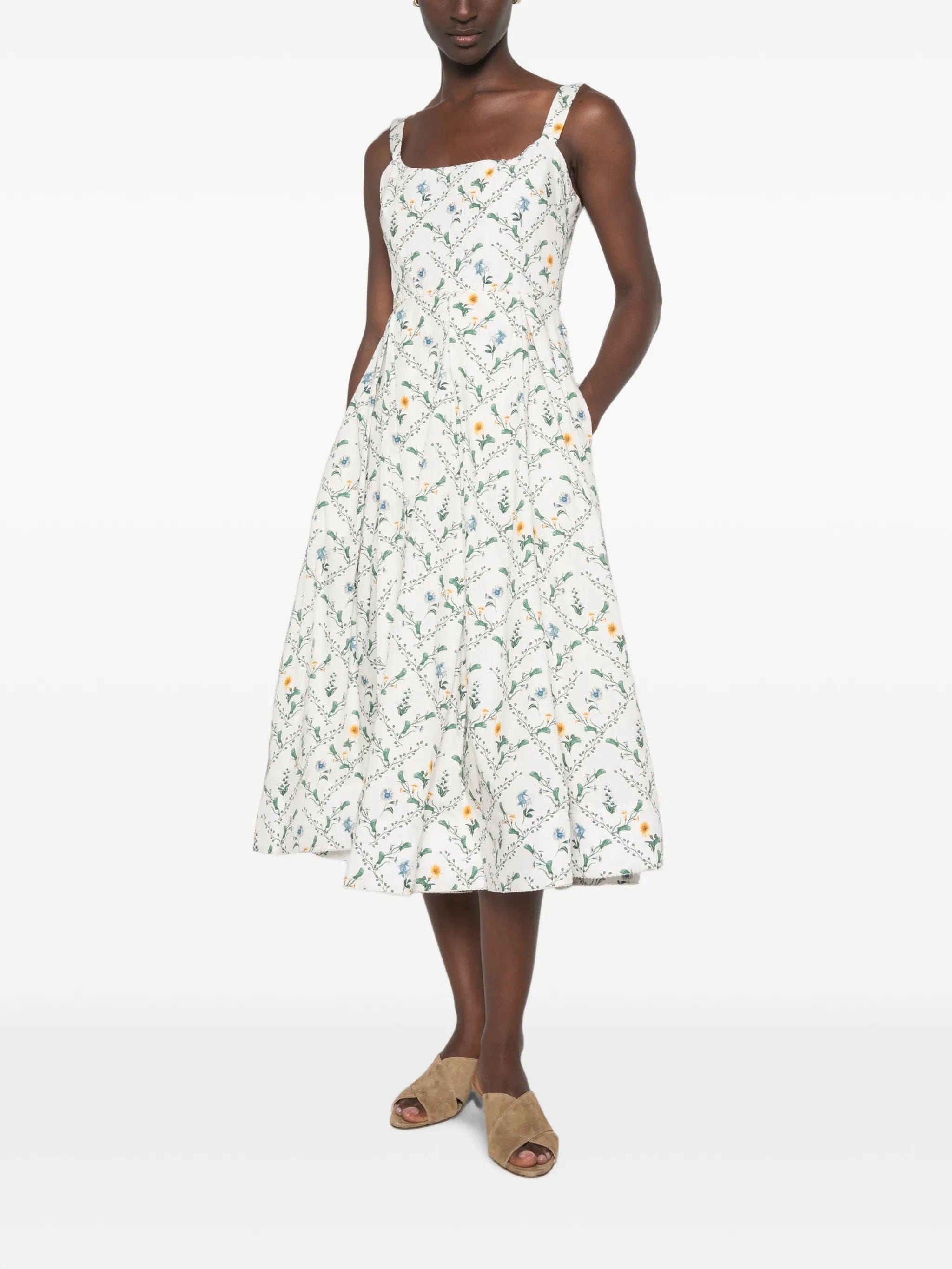 Agua by Agua Bendita Alcaparra Brisa floral - print midi dress