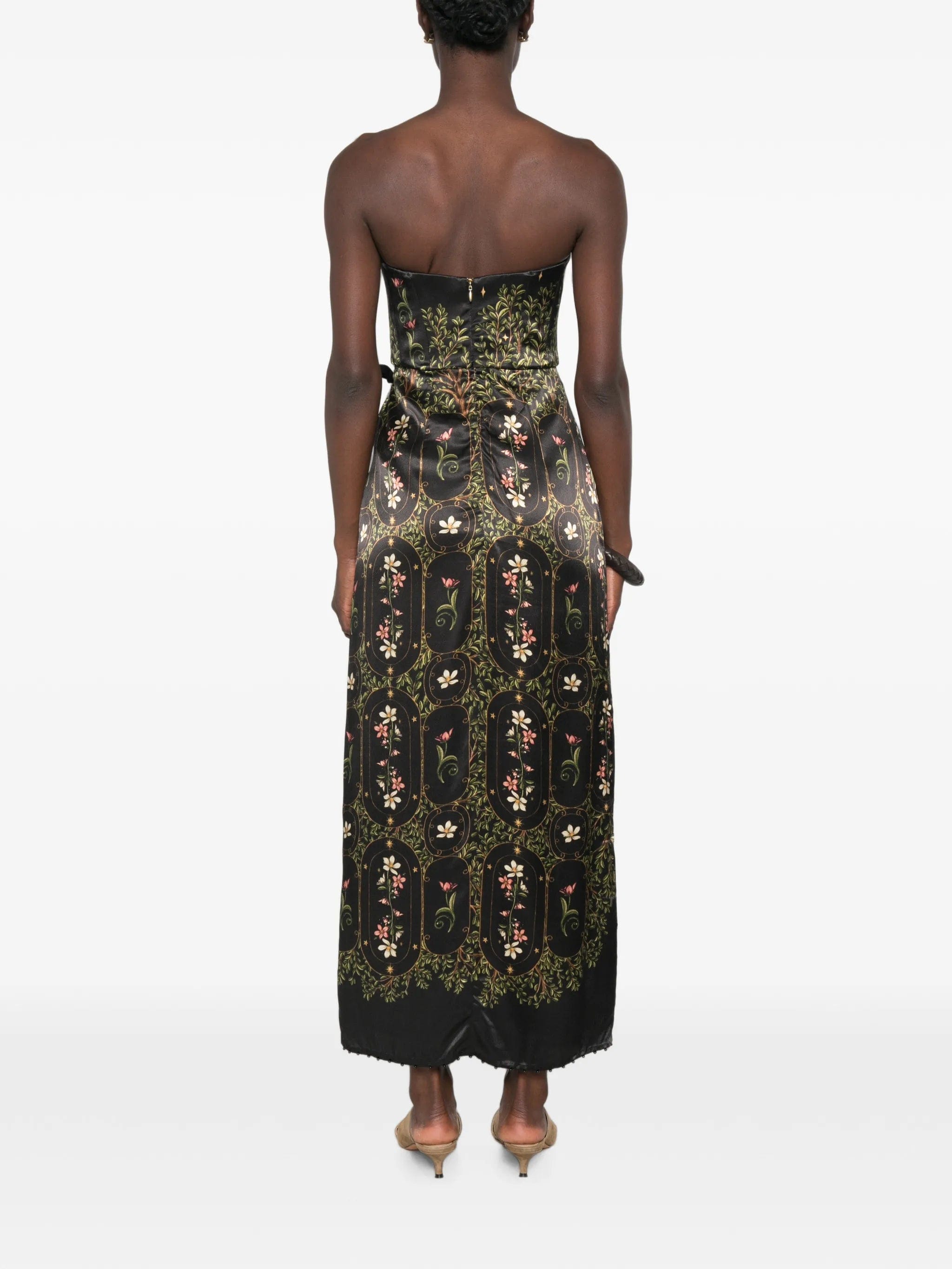 Agua by Agua Bendita Cinefila Noche strapless floral - print maxi dress
