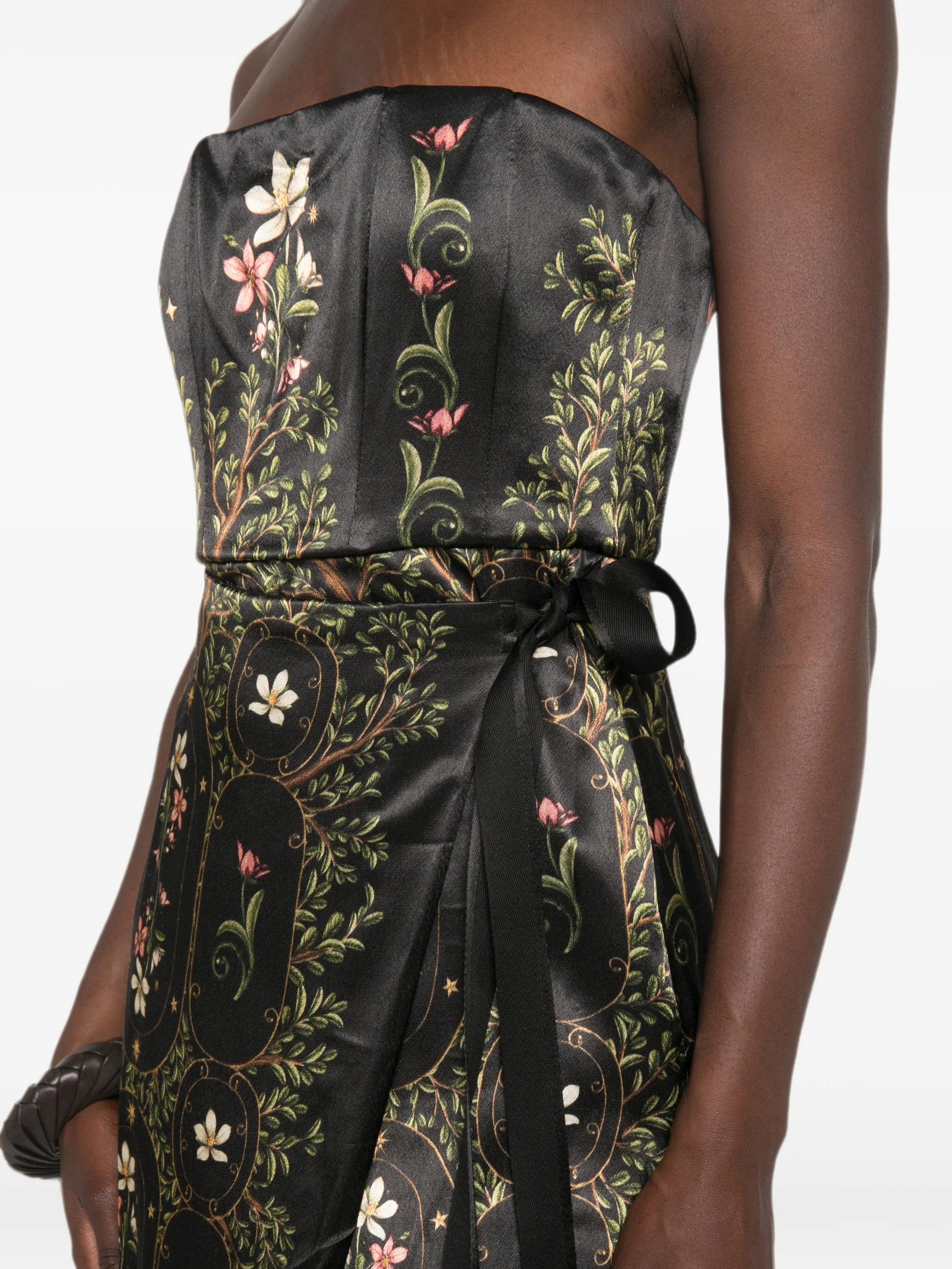 Agua by Agua Bendita Cinefila Noche strapless floral - print maxi dress