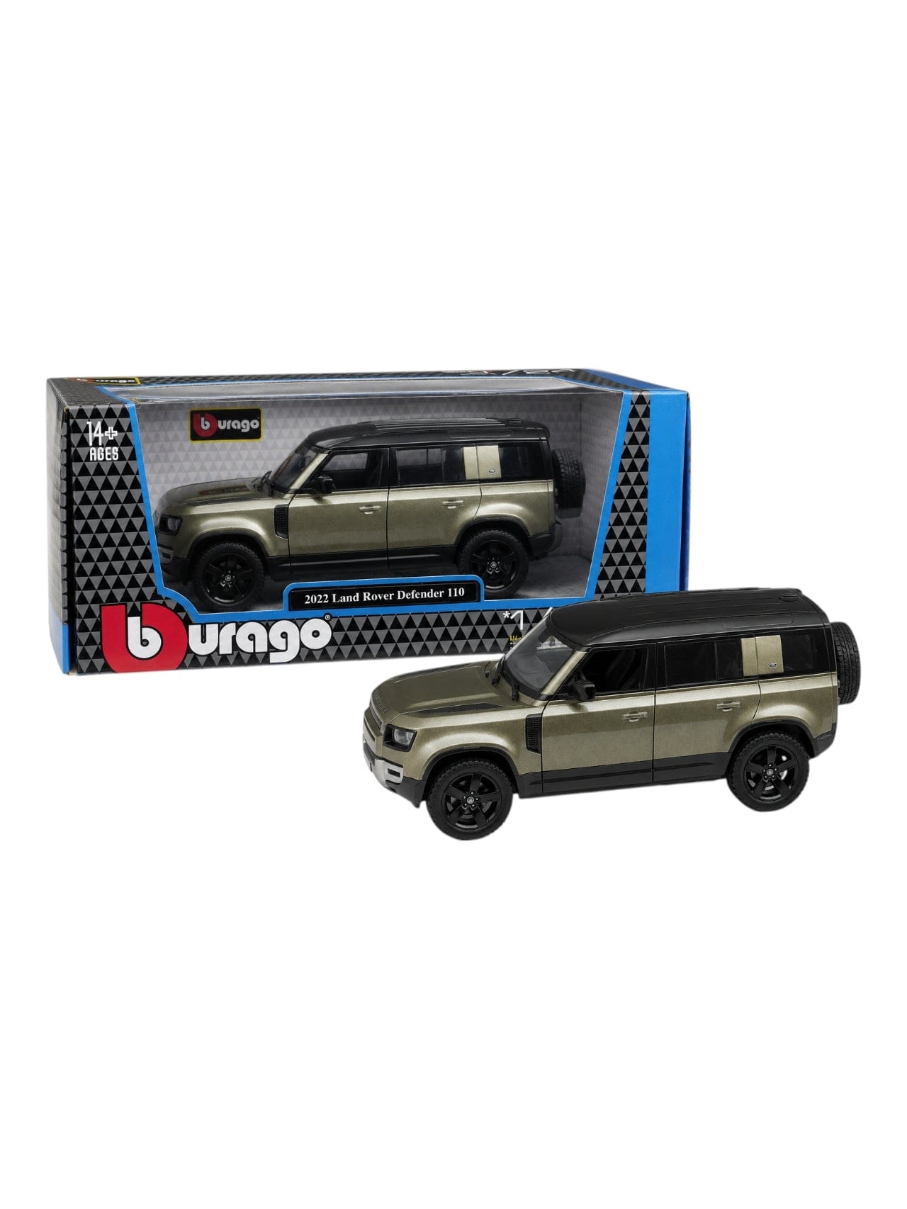 Bburago '2022 Land Rover Defender 110 Die Cast Model Car 1:24 Scale with Openable Doors – Metal Body Collectible
